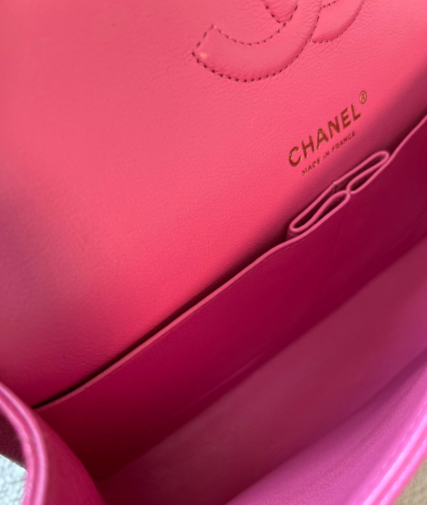 19C Pink Caviar Quilted Classic Flap Medium LGHW