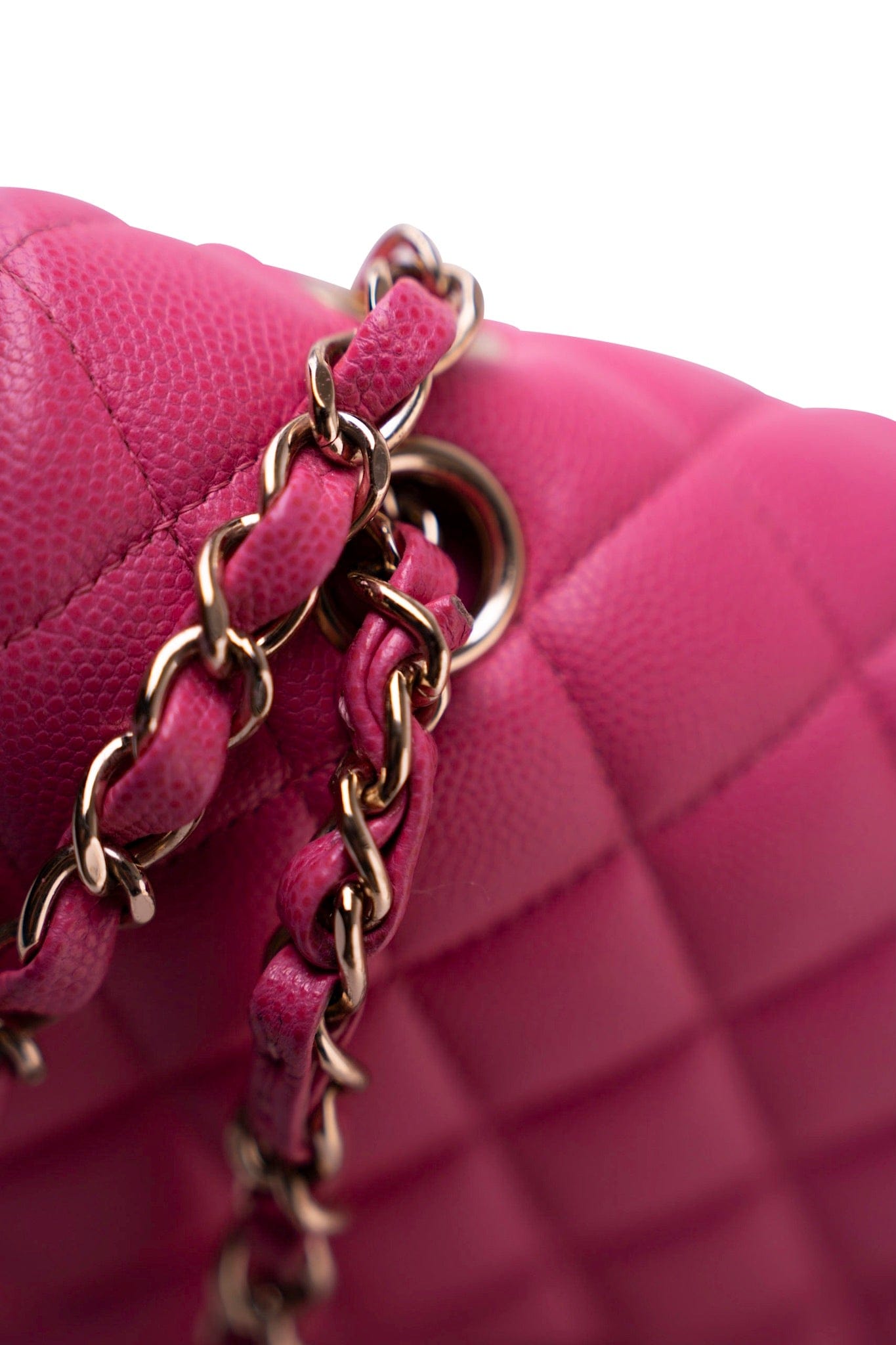 19C Pink Caviar Quilted Classic Flap Medium LGHW