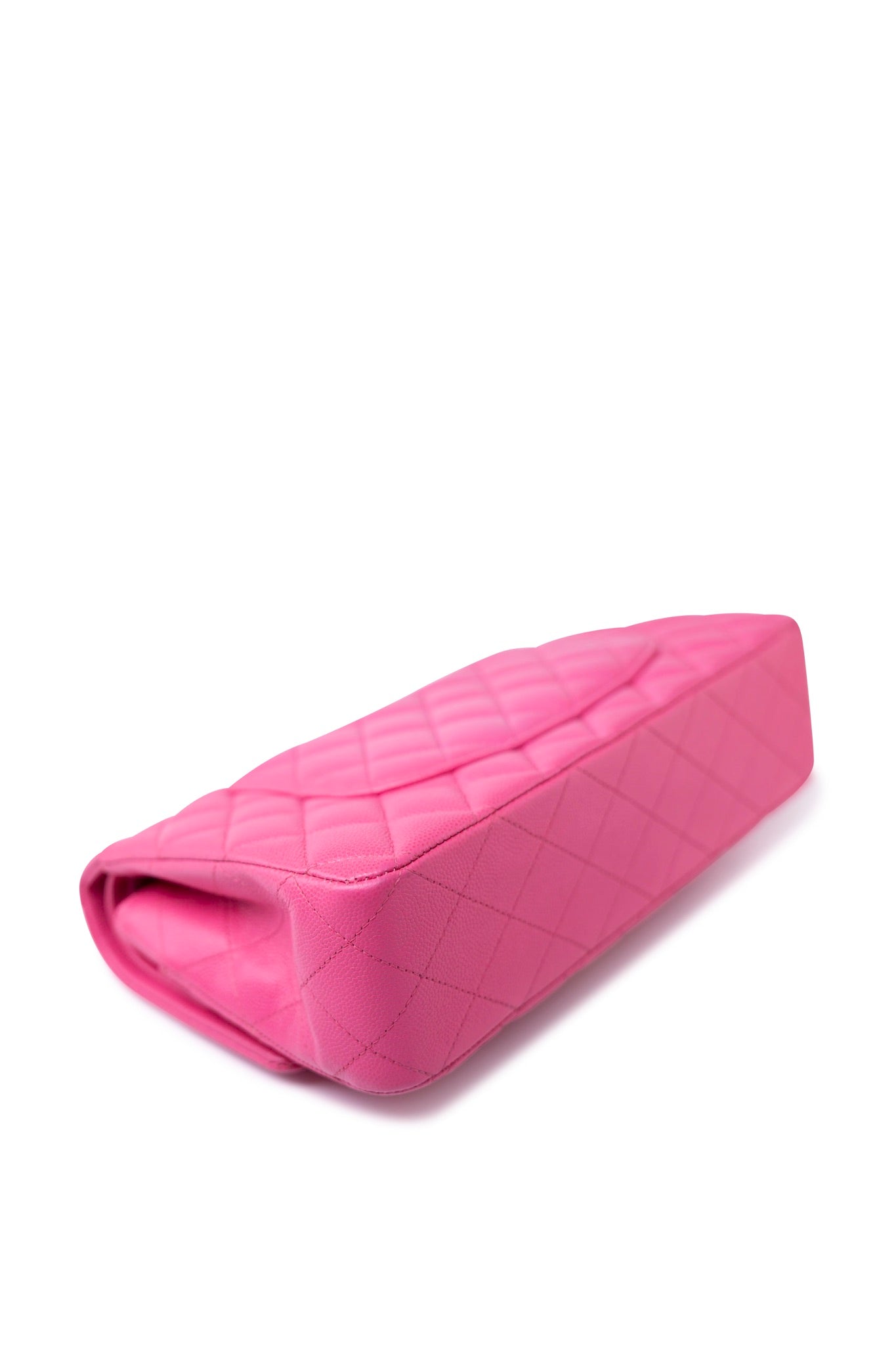 19C Pink Caviar Quilted Classic Flap Medium LGHW