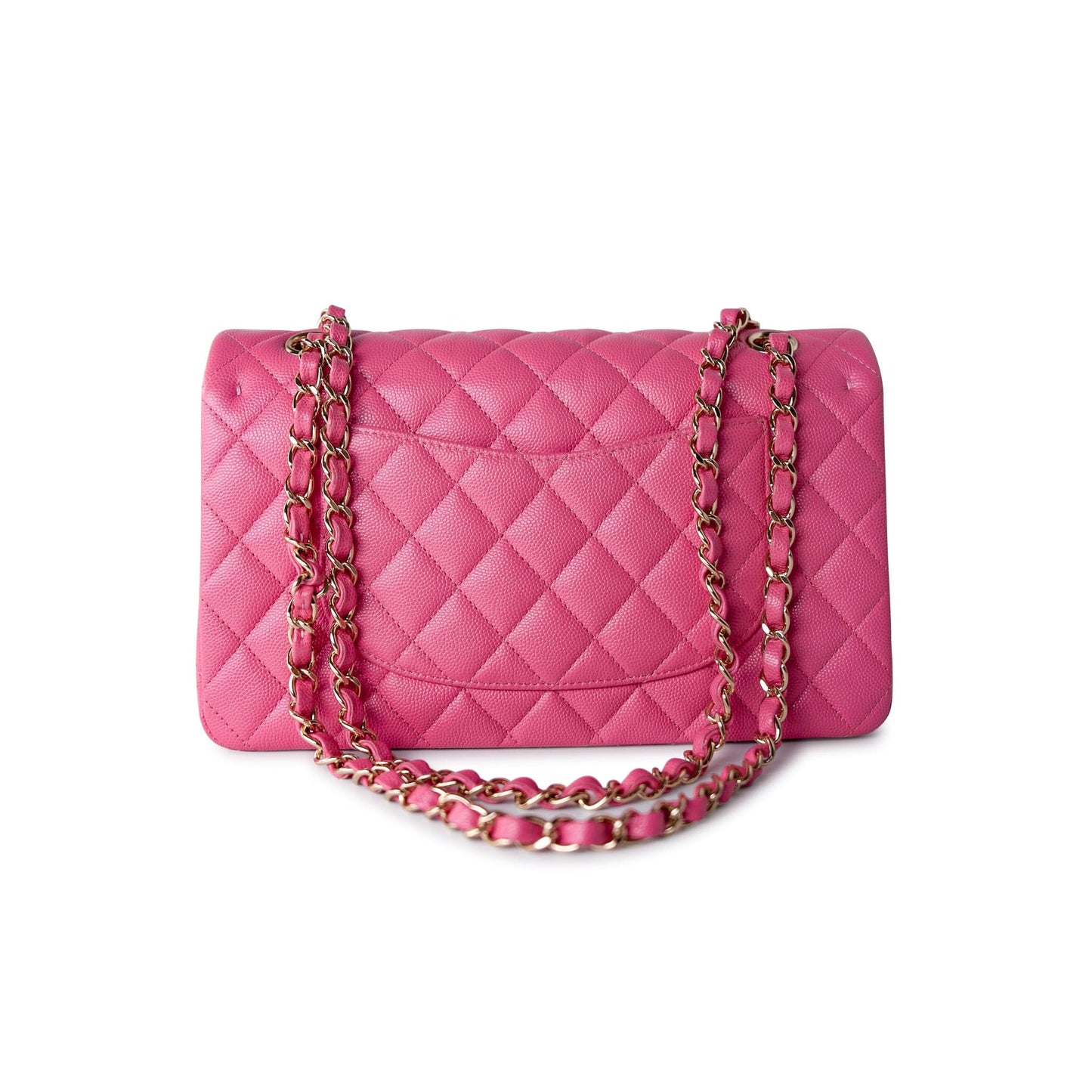 19C Pink Caviar Quilted Classic Flap Medium