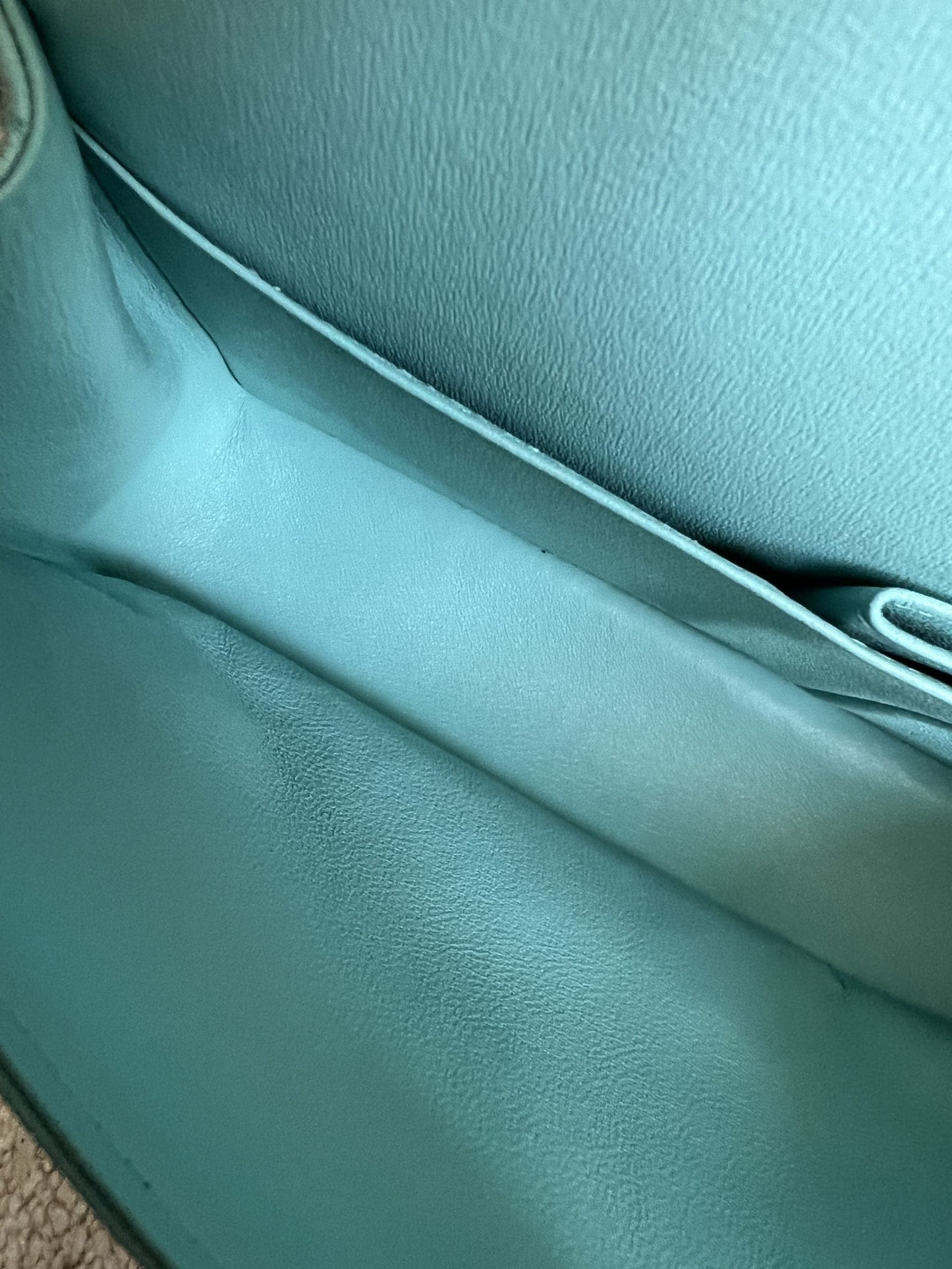 19C Tiffany Blue  Caviar Quilted Classic Flap Medium LGHW