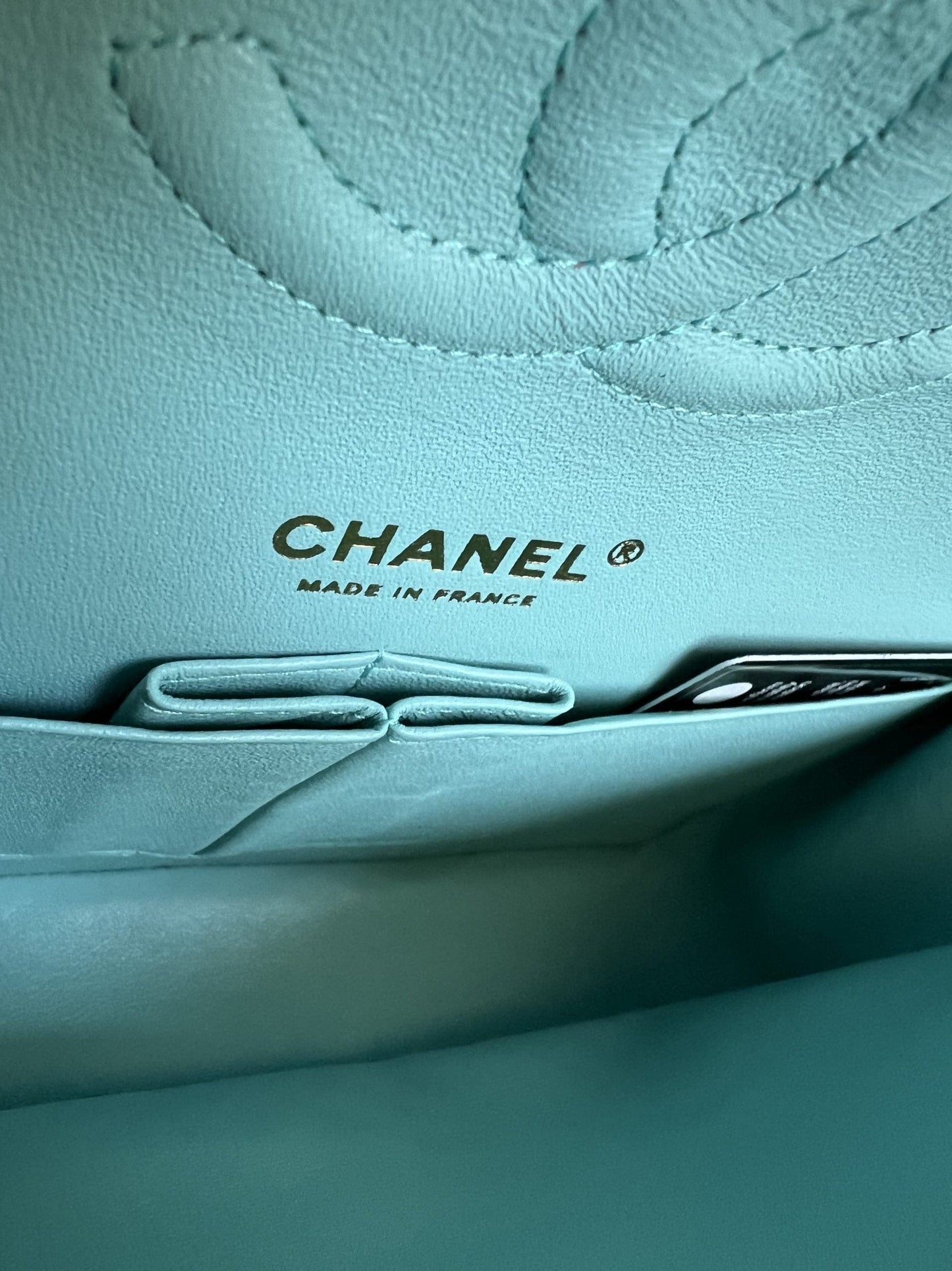 19C Tiffany Blue  Caviar Quilted Classic Flap Medium LGHW