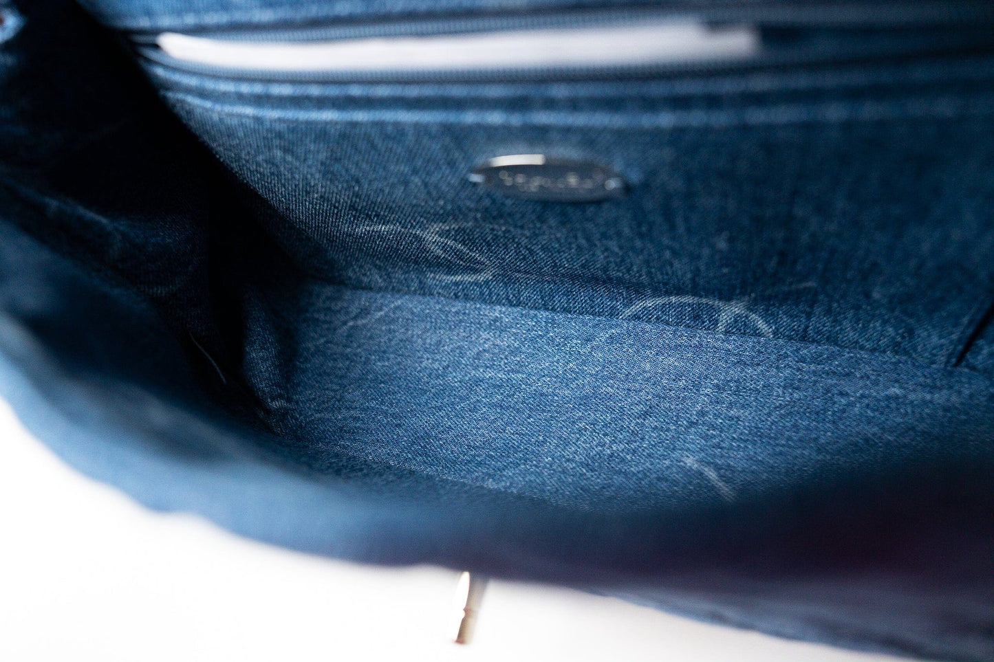 20B Blue Denim Quilted CC Classic Flap Jumbo SHW