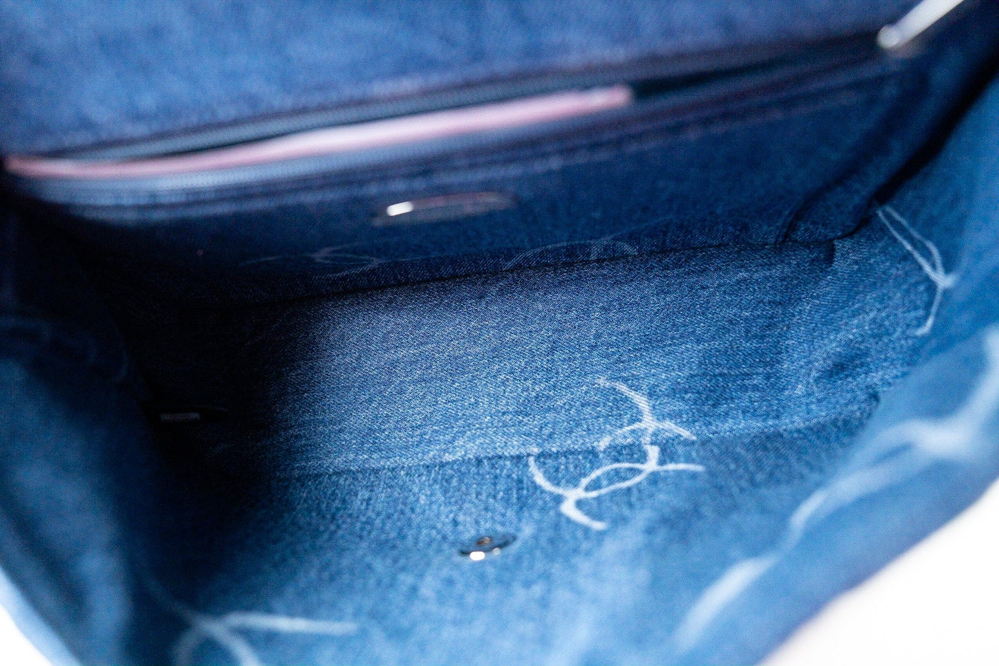 20B Blue Denim Quilted CC Classic Flap Jumbo SHW