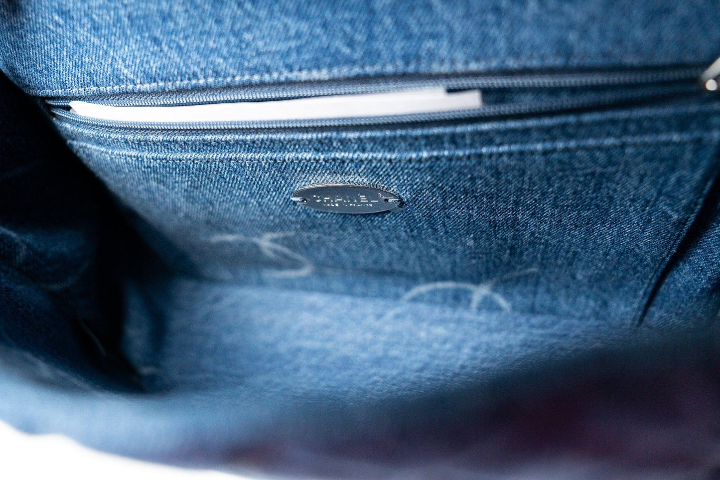 20B Blue Denim Quilted CC Classic Flap Jumbo SHW