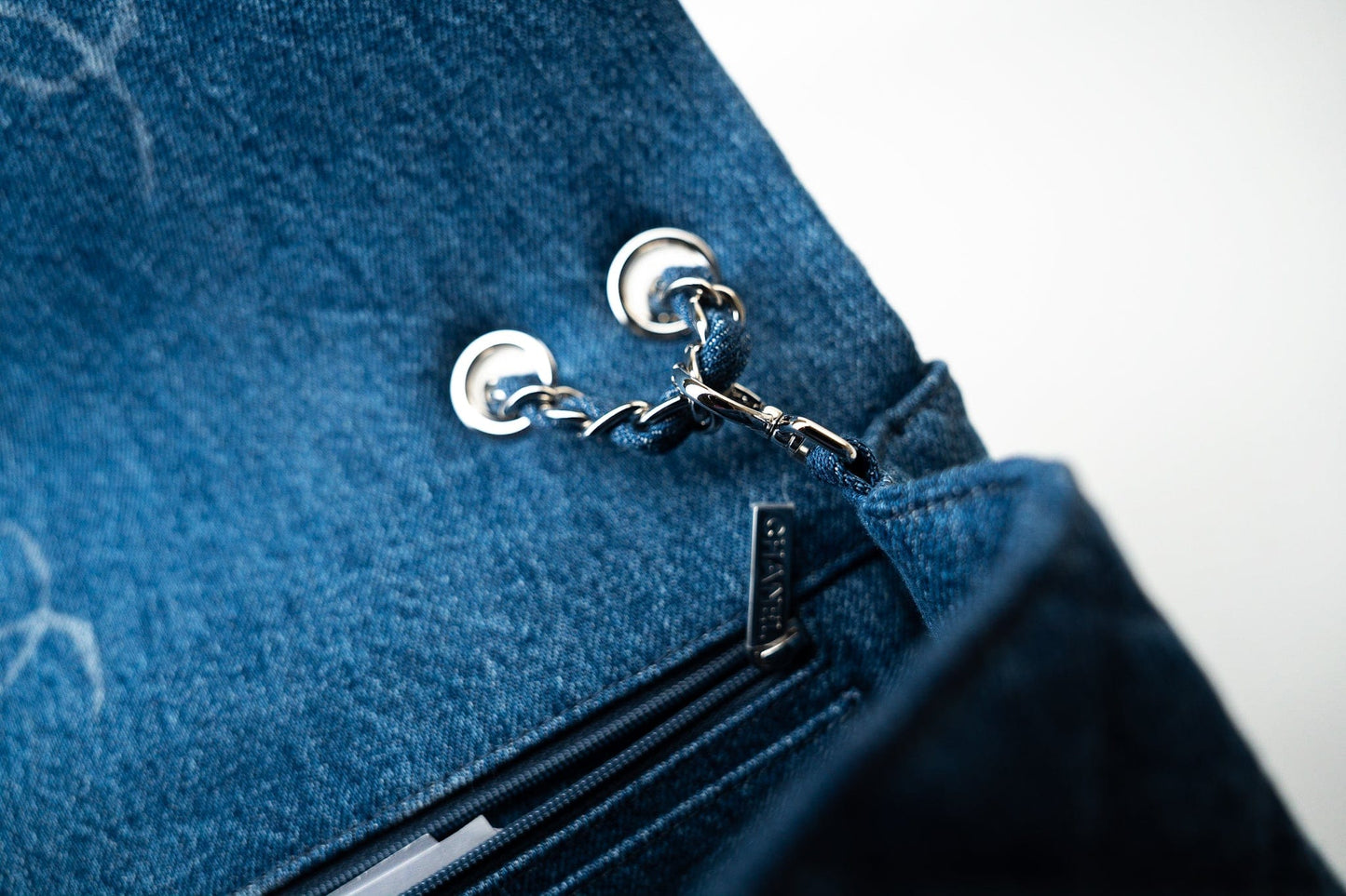 20B Blue Denim Quilted CC Classic Flap Jumbo SHW