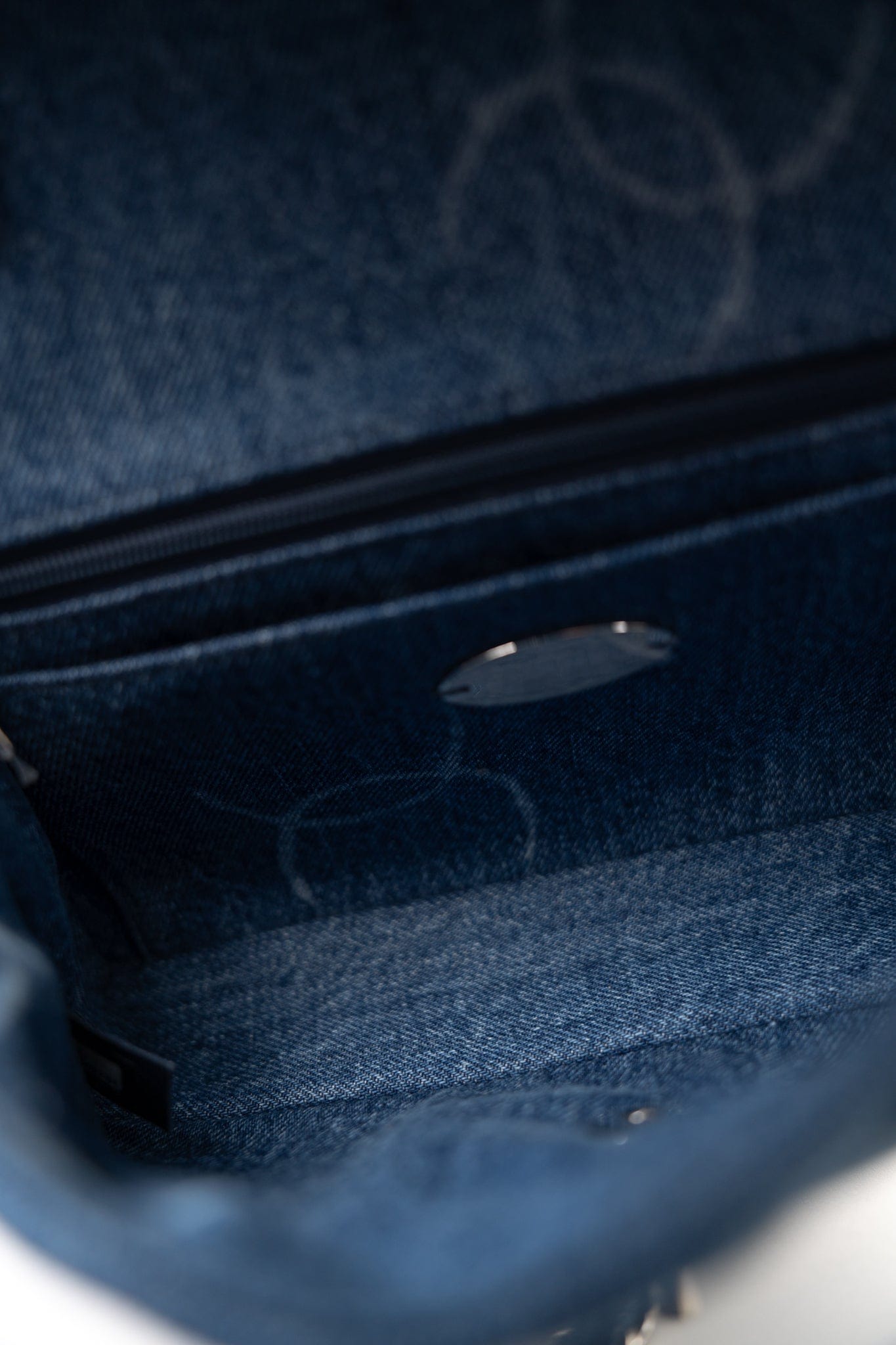 20B Denim Quilted Single Flap Medium Silver Hardware