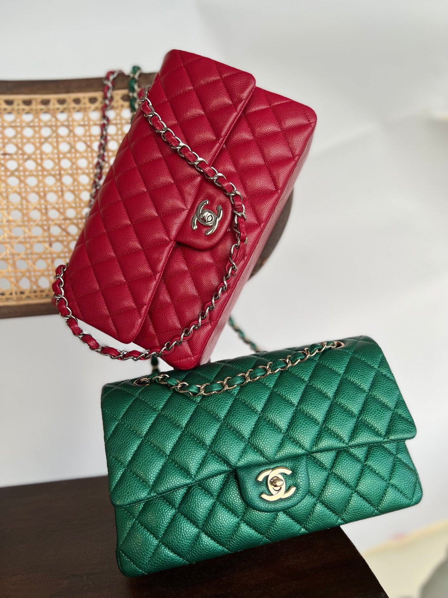 20B Ivory Caviar Quilted Classic Flap Medium Silver Hardware