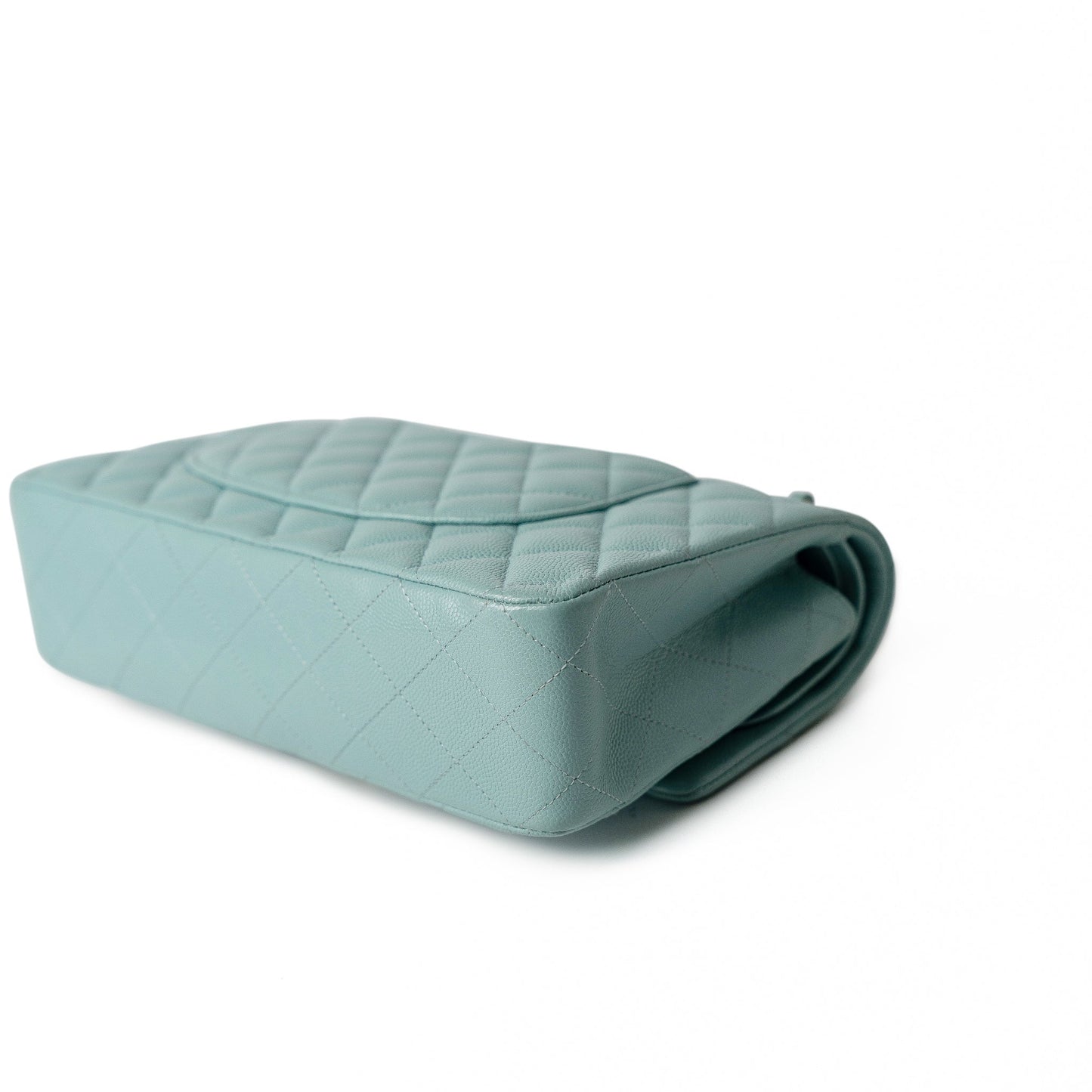 20C Tiffany Blue Caviar Quilted Classic Flap Medium Light Gold Hardware