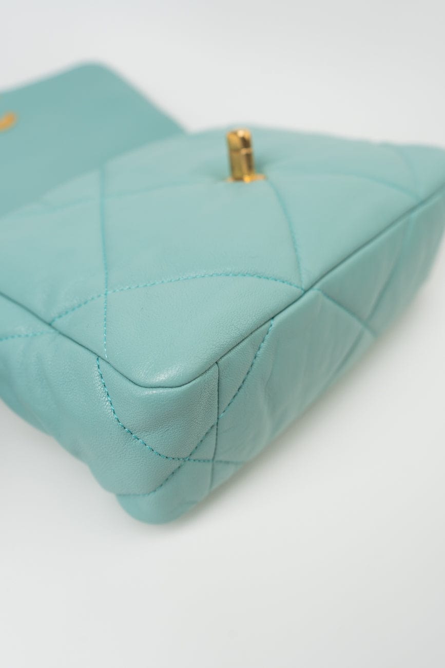 20C Tiffany Blue Goatskin 19 Flap Small Mixed Hardware