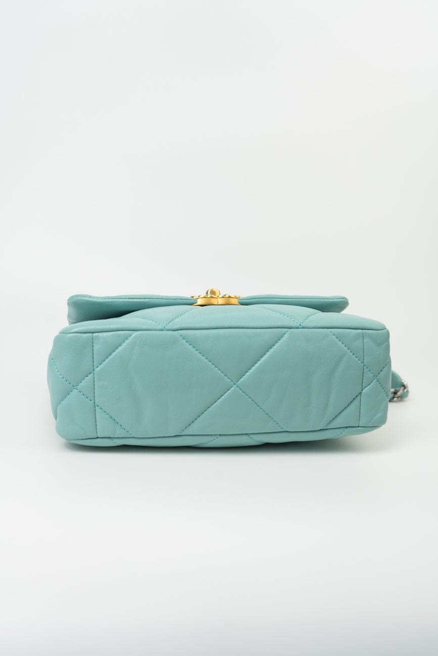 20C Tiffany Blue Goatskin 19 Flap Small Mixed Hardware