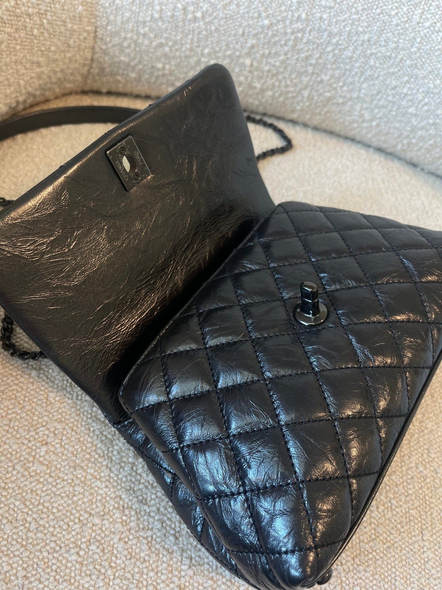 20P So Black Calfskin Quilted Coco Handle Small with Black Hardware