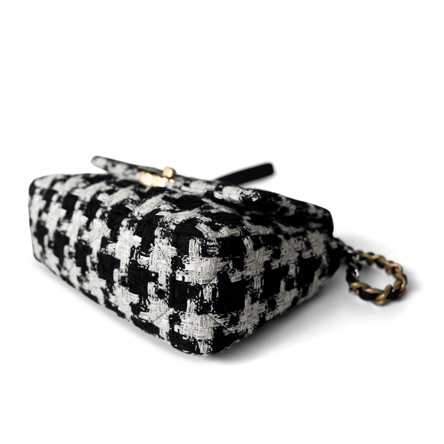 20S Black / White Ribbon Tweed 19 Flap Mixed Hardware Small