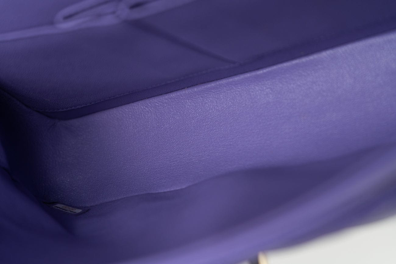 20S Purple Caviar Quilted Classic Flap Medium