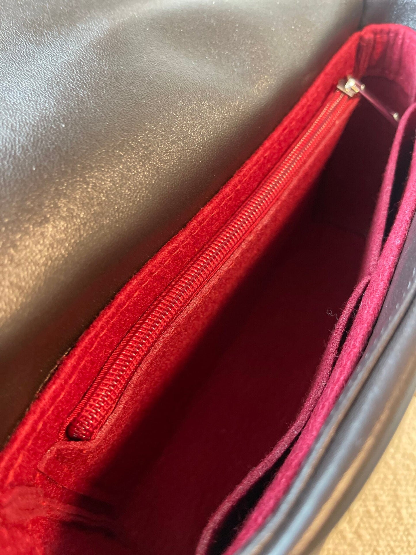 21A Dark Brown Lambskin Quilted 19 Flap Small MHW