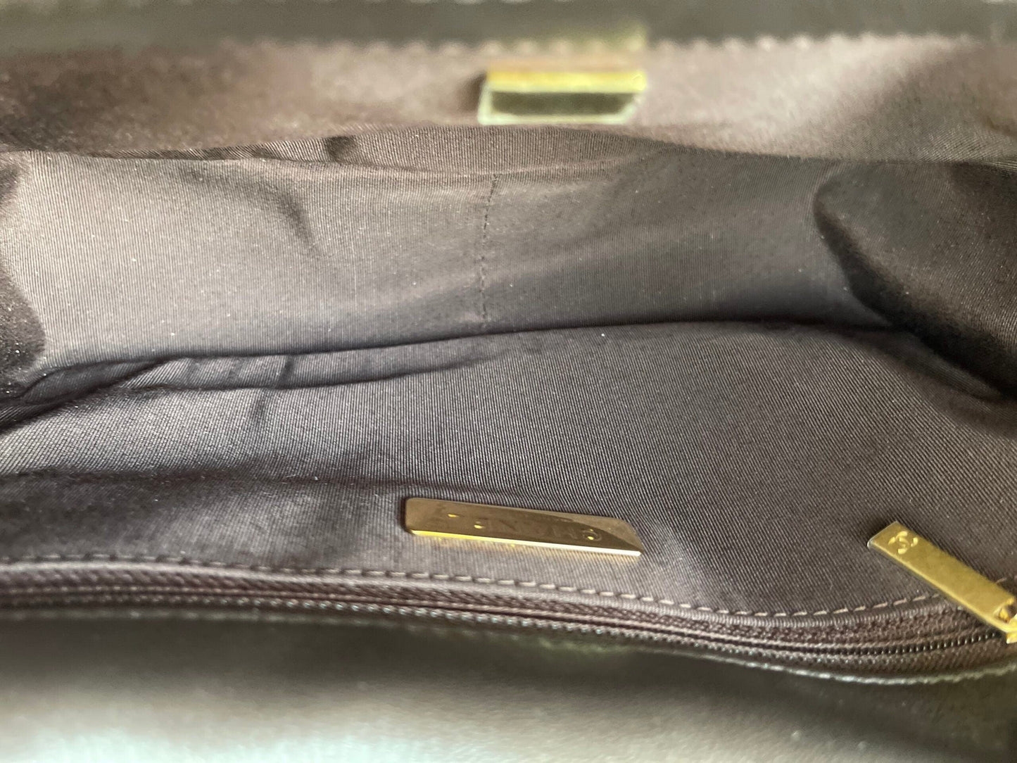 21A Dark Brown Lambskin Quilted 19 Flap Small MHW