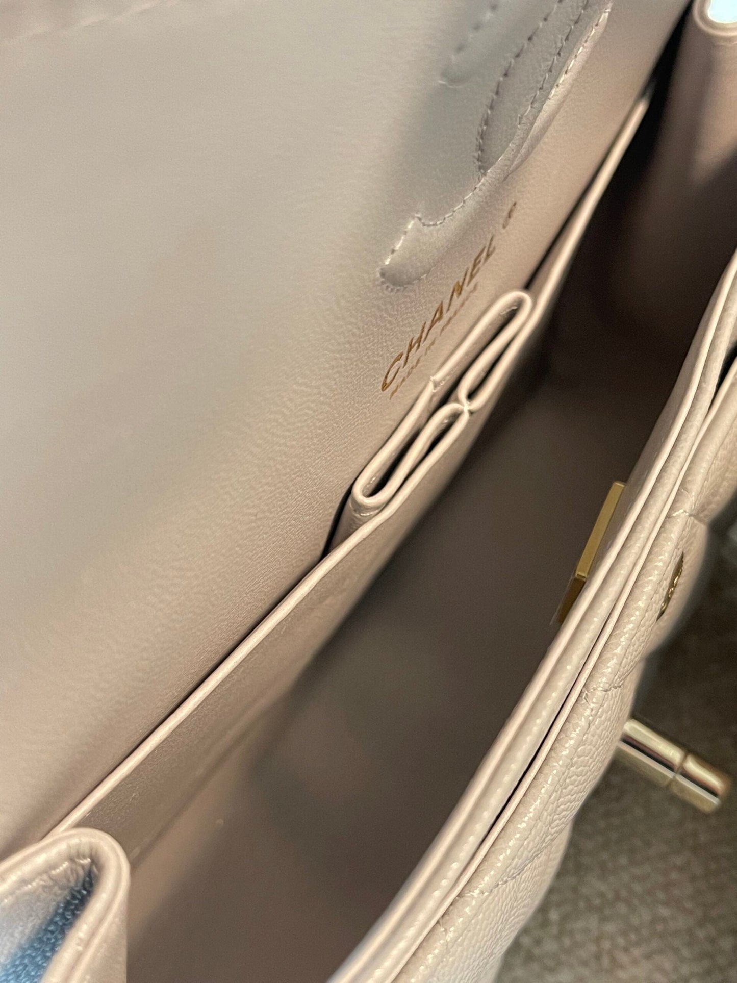 21A Grey Caviar Quilted Classic Flap Small LGHW