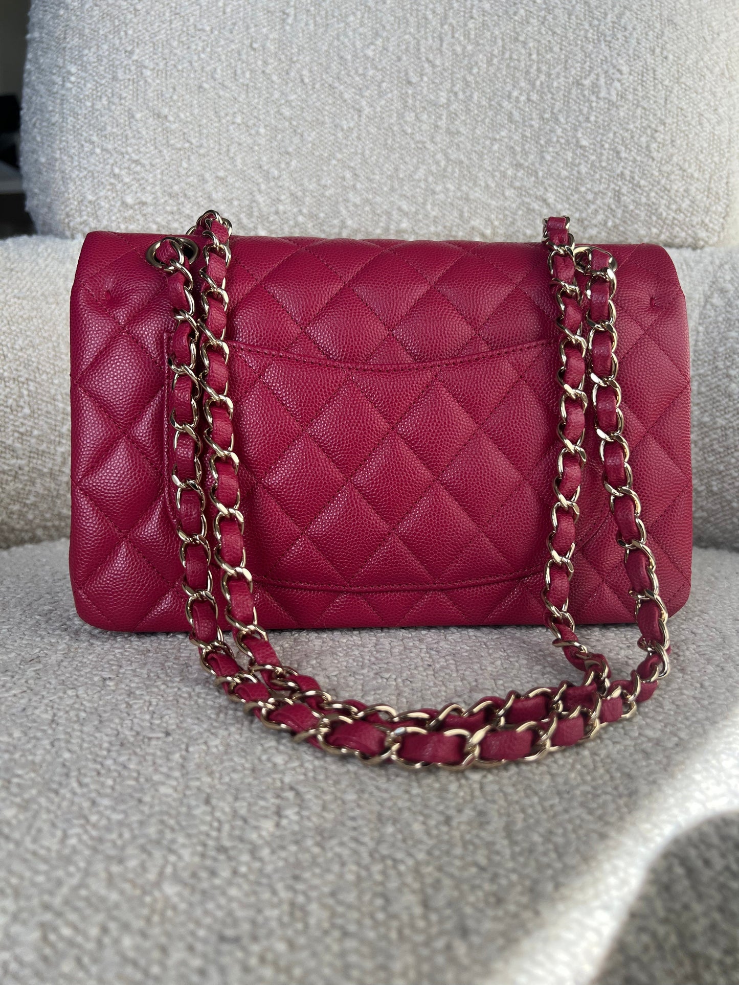 21A Pink Caviar Quilted Classic Flap Small