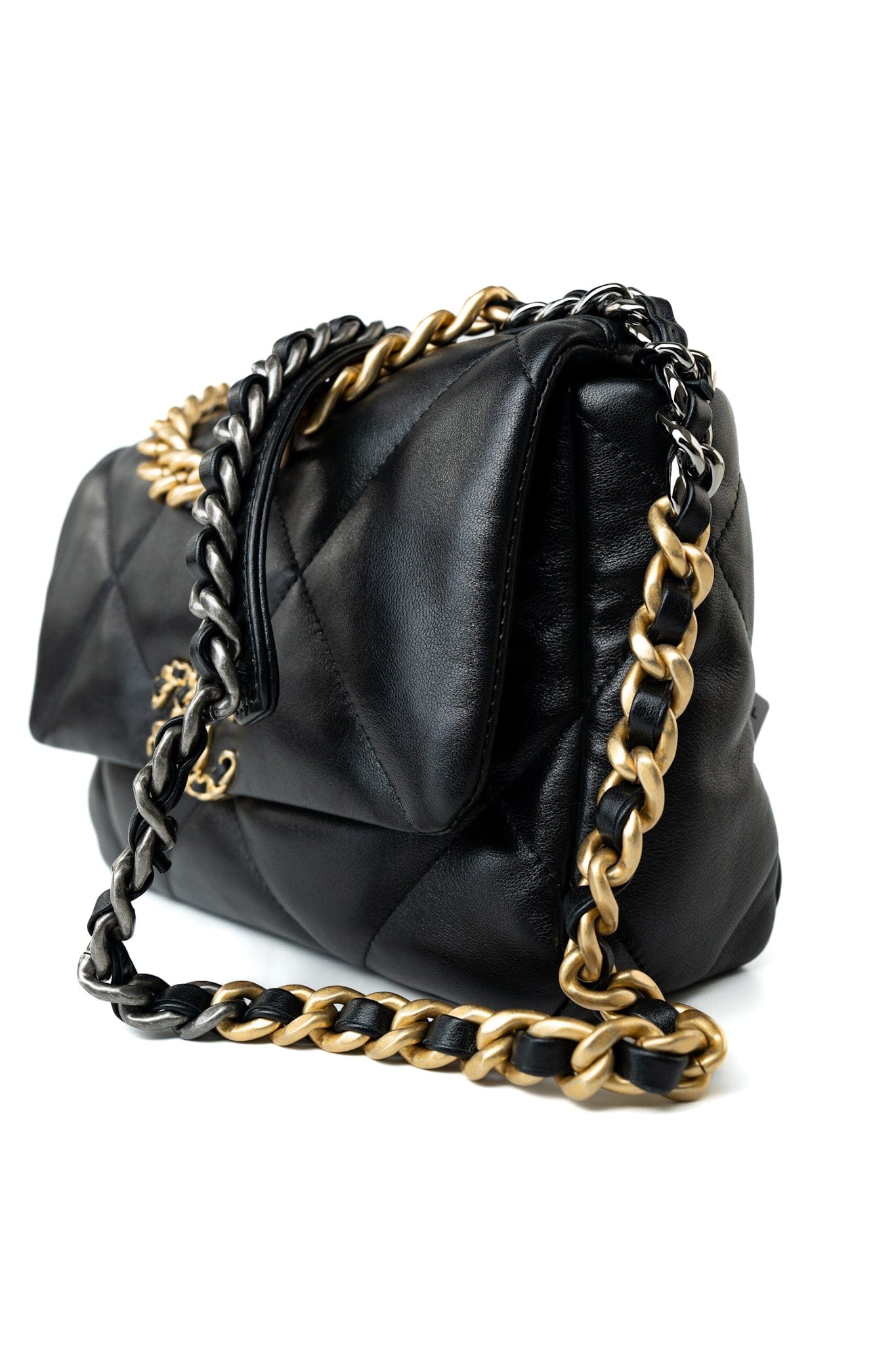 21C Black Lambskin Quilted 19 Flap Small Mixed Hardware