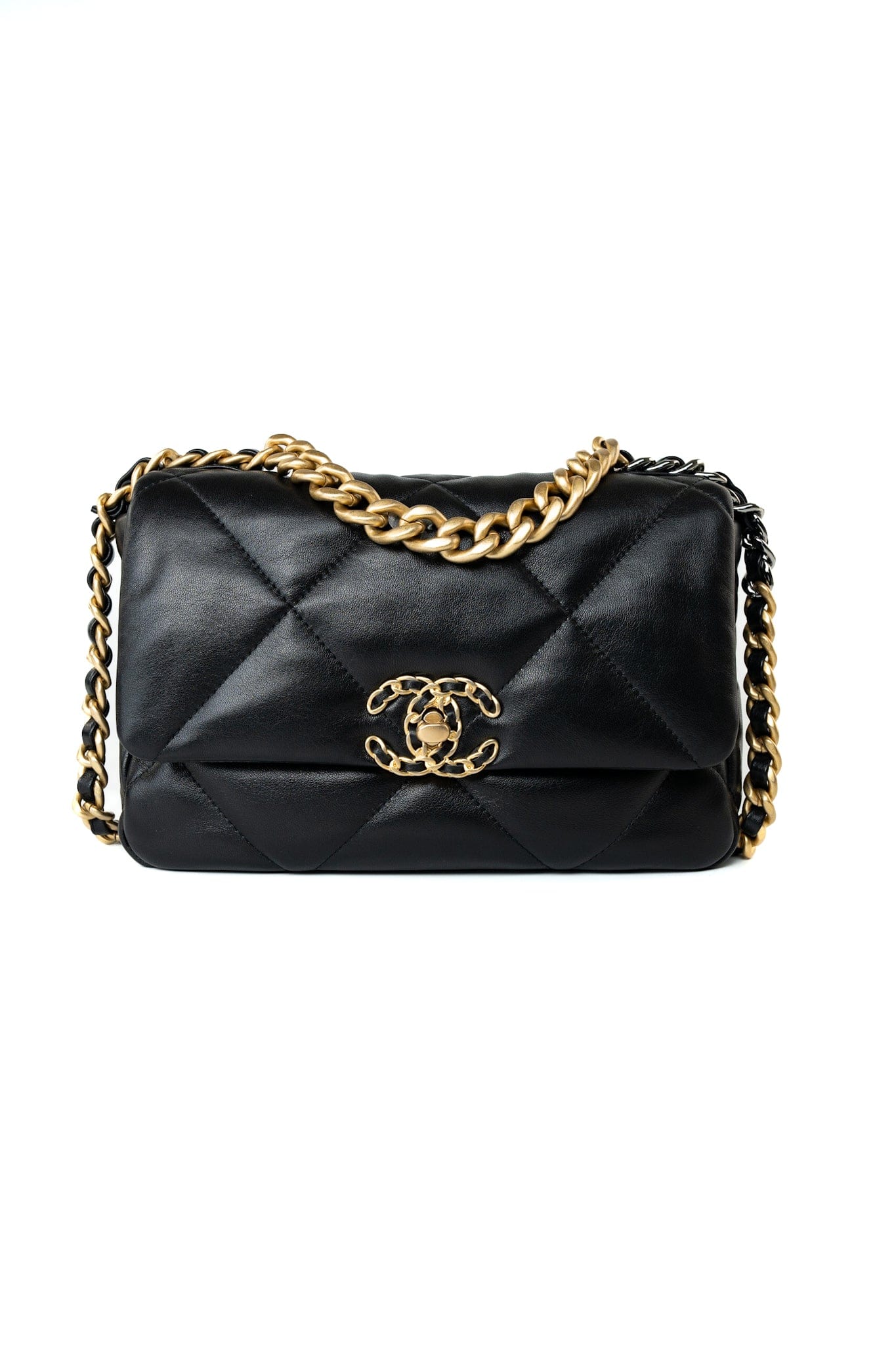 21C Black Lambskin Quilted 19 Flap Small Mixed Hardware