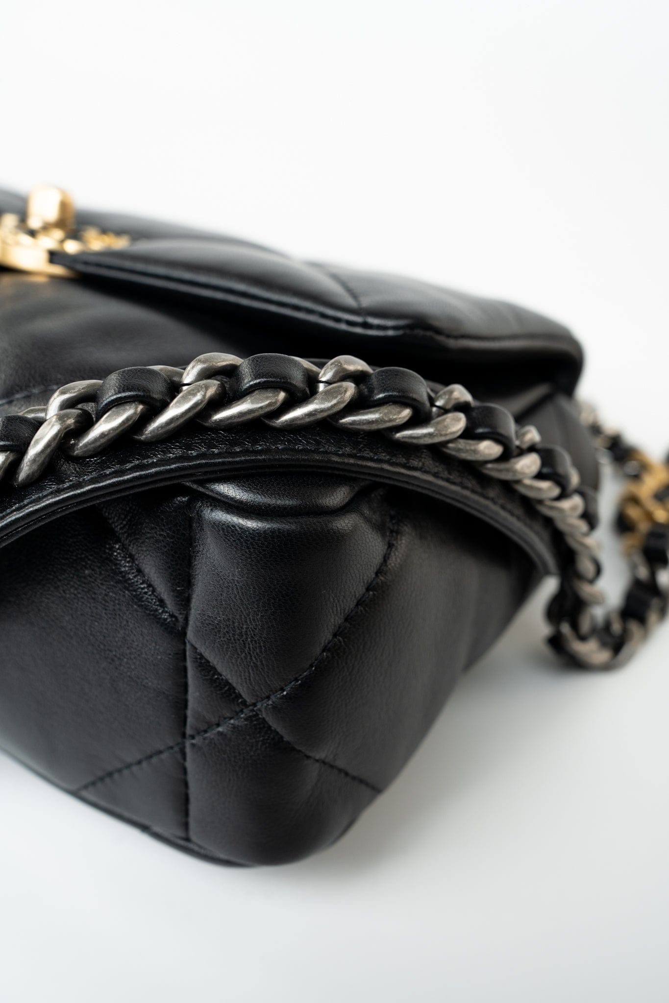 21C Black Lambskin Quilted 19 Flap Small Mixed Hardware