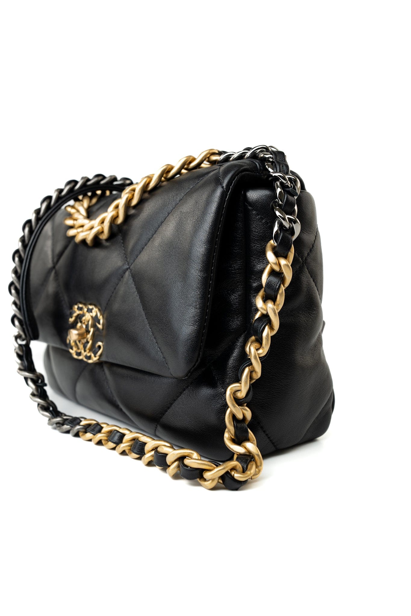 21C Black Lambskin Quilted 19 Flap Small Mixed Hardware