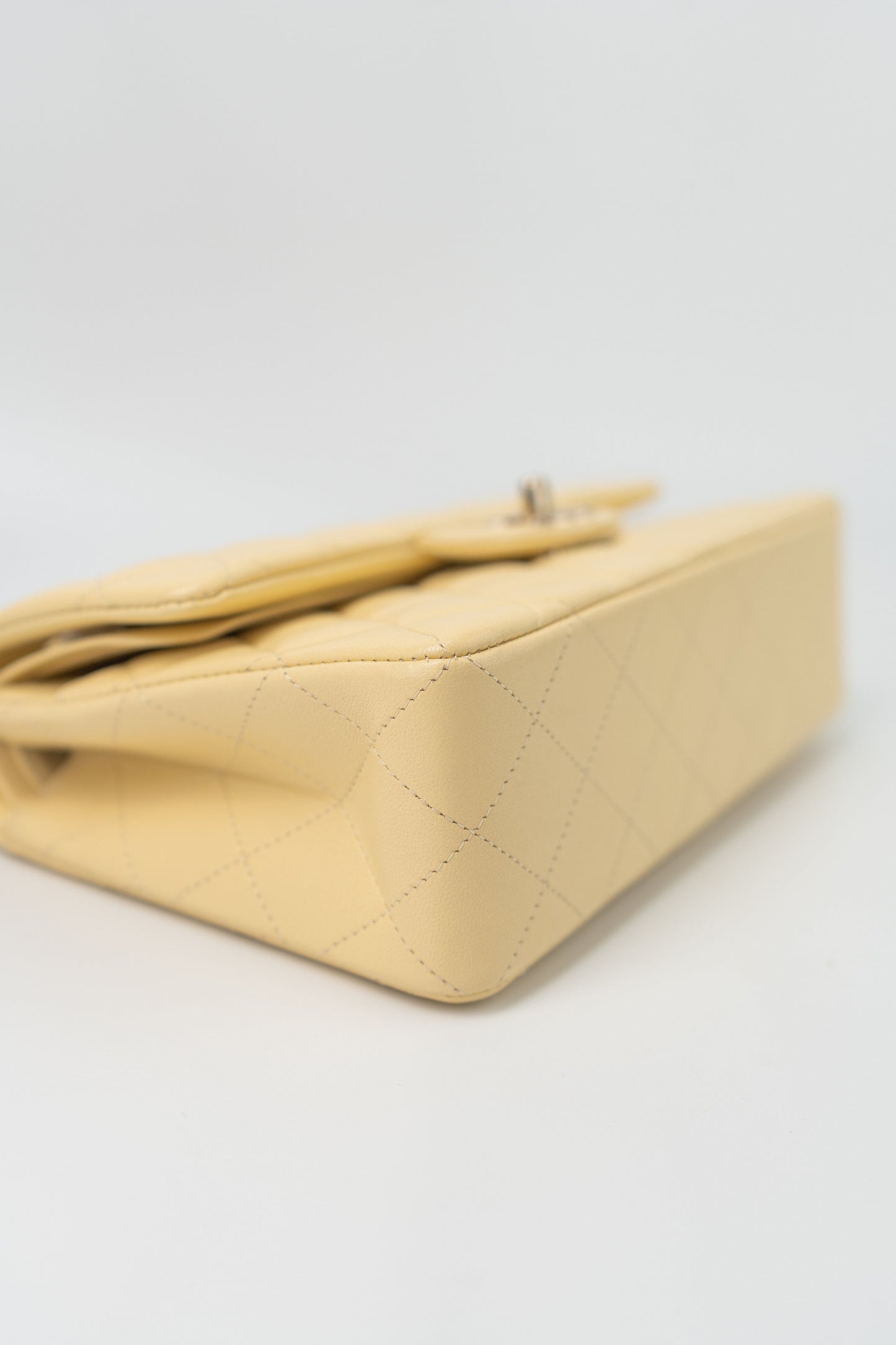 21C Yellow Lambskin Quilted Classic Flap Small Light Gold Hardware