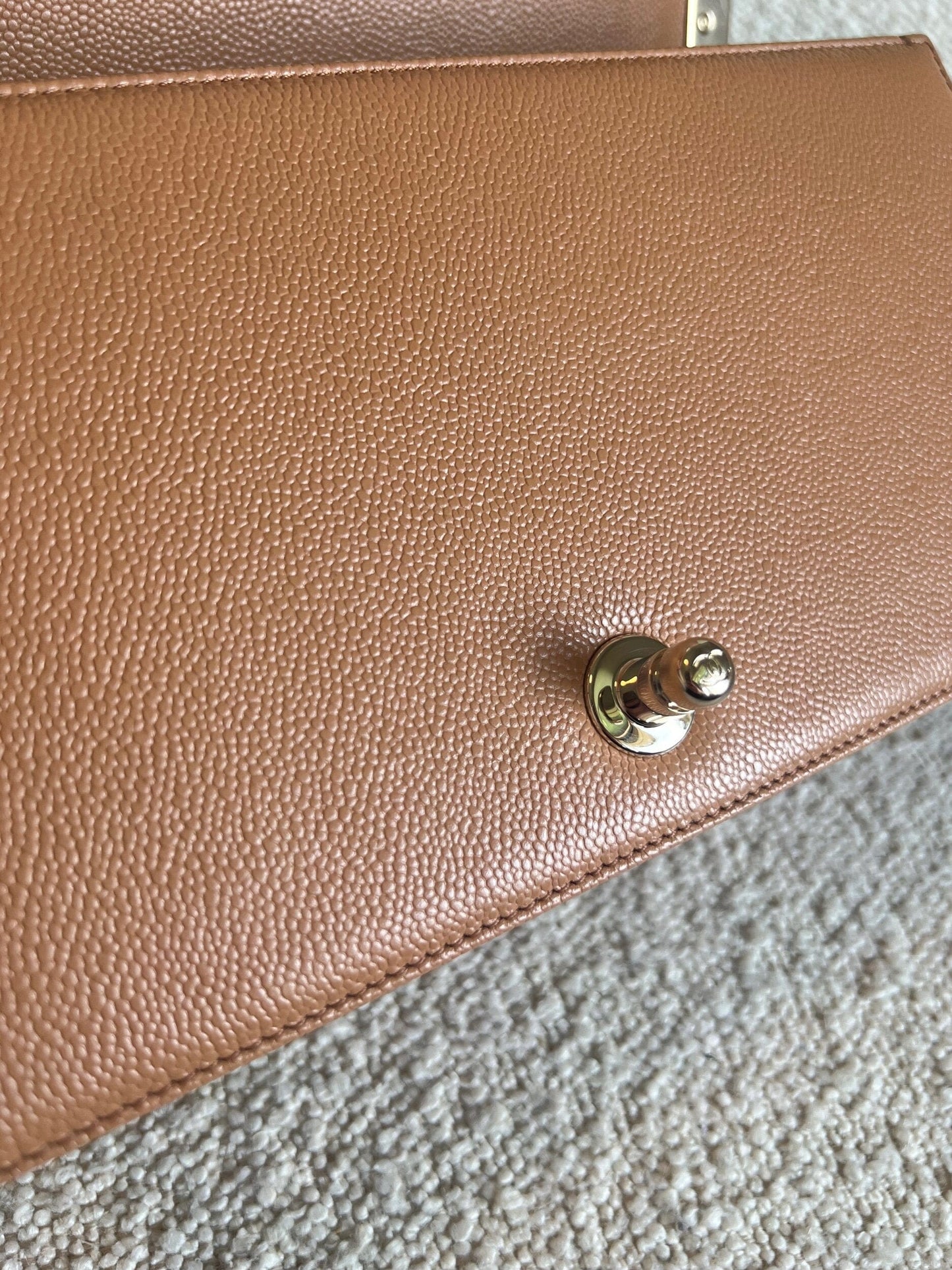 21K Caramel Caviar Quilted Old Medium Boy Bag LGHW