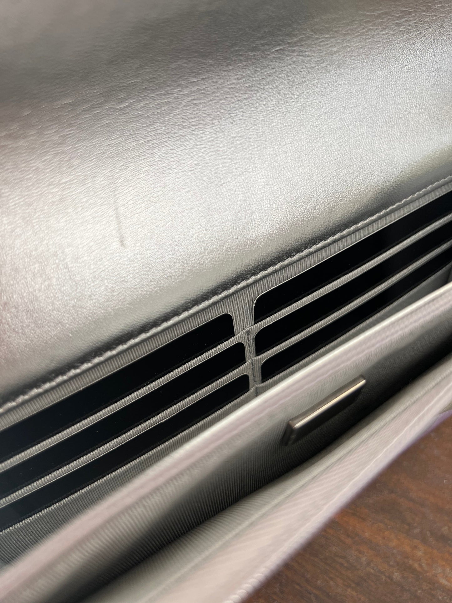 21K Gradient Metallic Rainbow Calfskin Quilted Wallet on Chain (WOC)