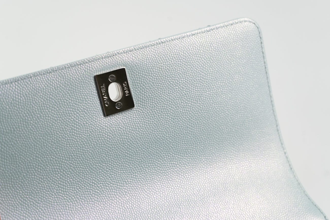 21K Iridescent Blue Caviar Quilted Coco Handle Small