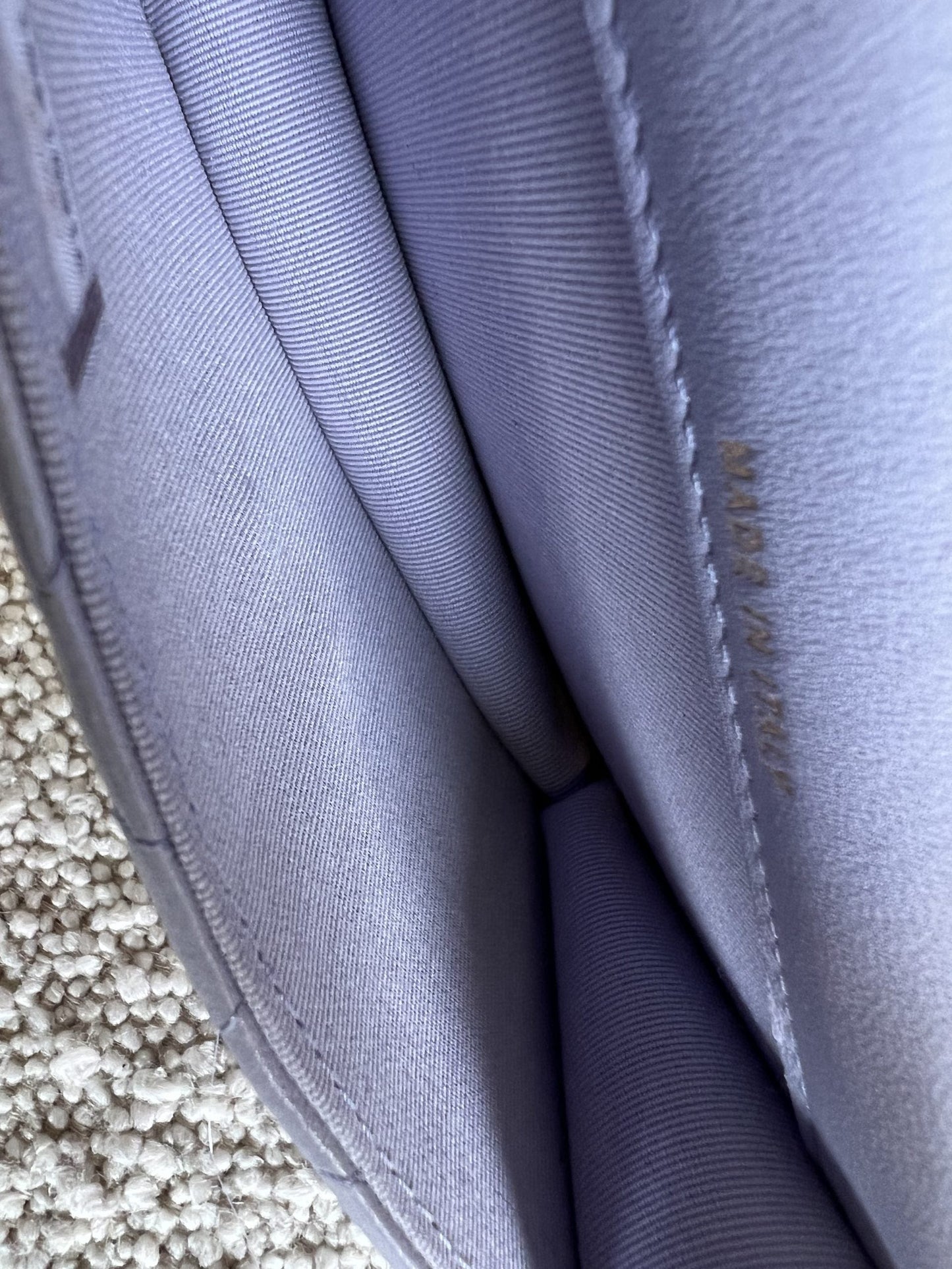 21K Lavender Lambskin Quilted Micro Coin Purse with Chain LGHW