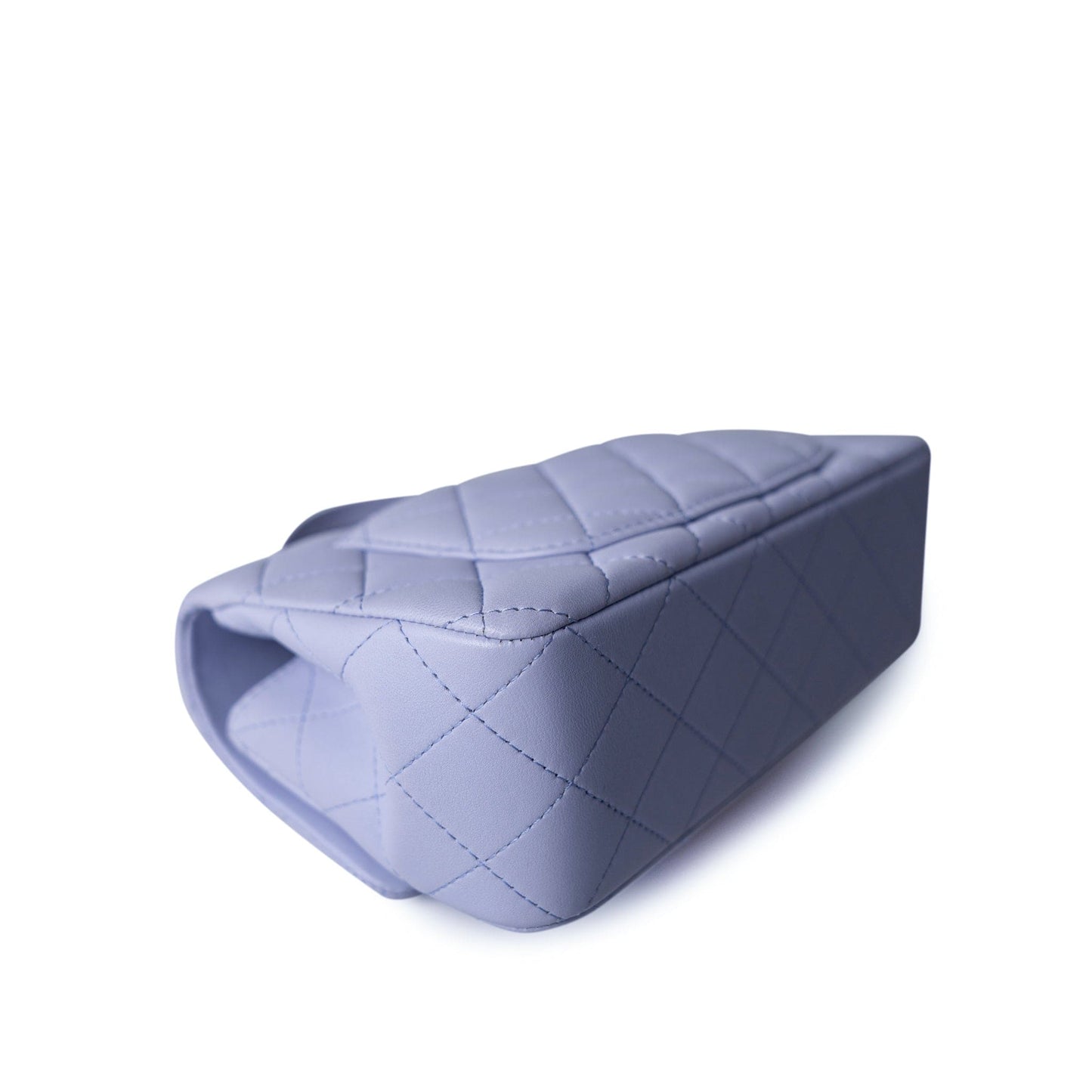 21k Lavender/ Light Purple Lambskin Quilted Mini Top Handle Light Gold Hardware