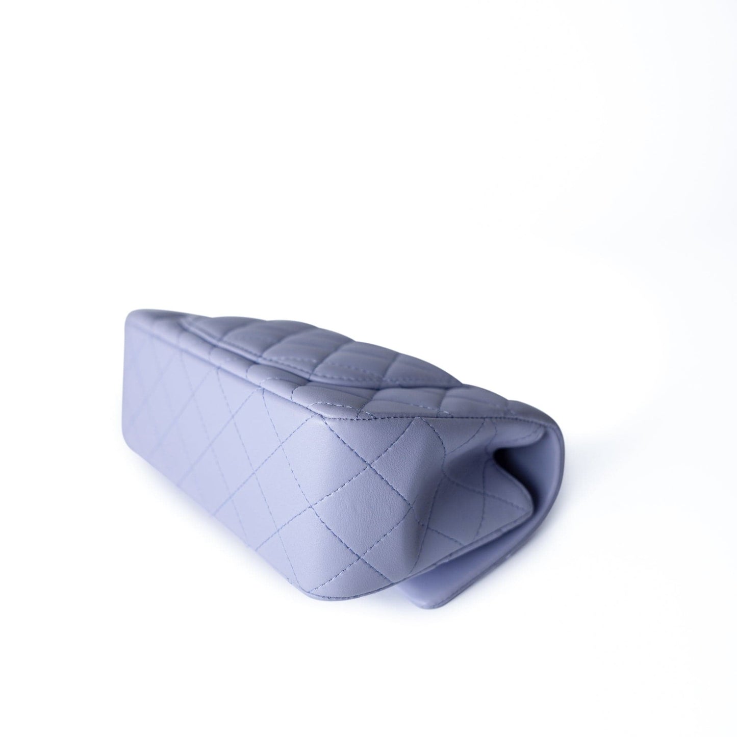 21k Lavender/ Light Purple Lambskin Quilted Mini Top Handle Light Gold Hardware