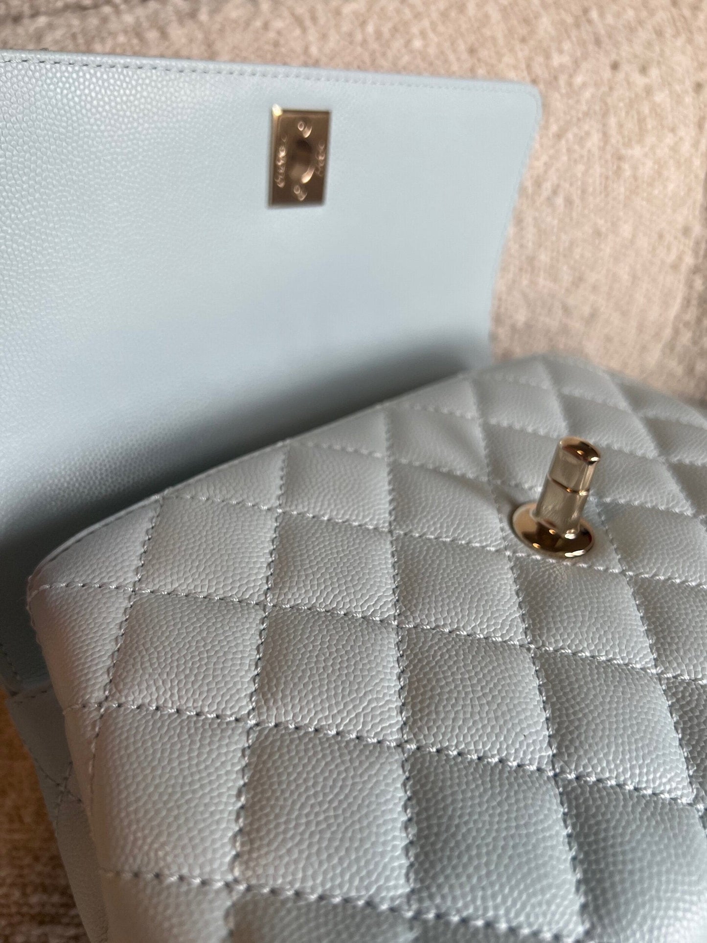 21K Light Blue Caviar Quilted Coco Handle Small LGHW
