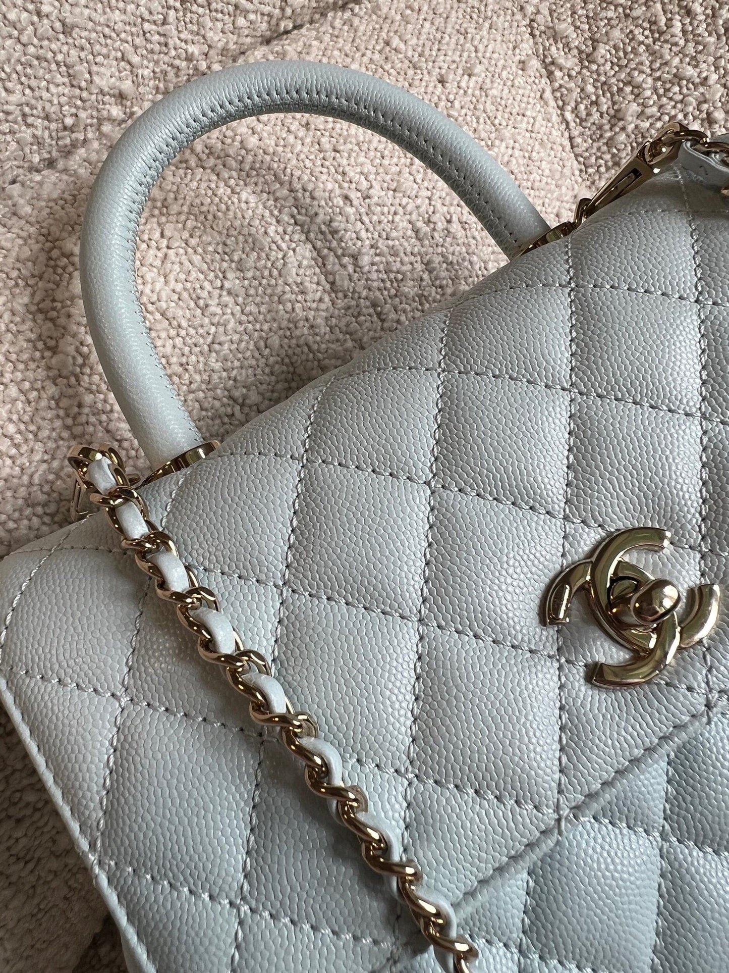 21K Light Blue Caviar Quilted Coco Handle Small LGHW