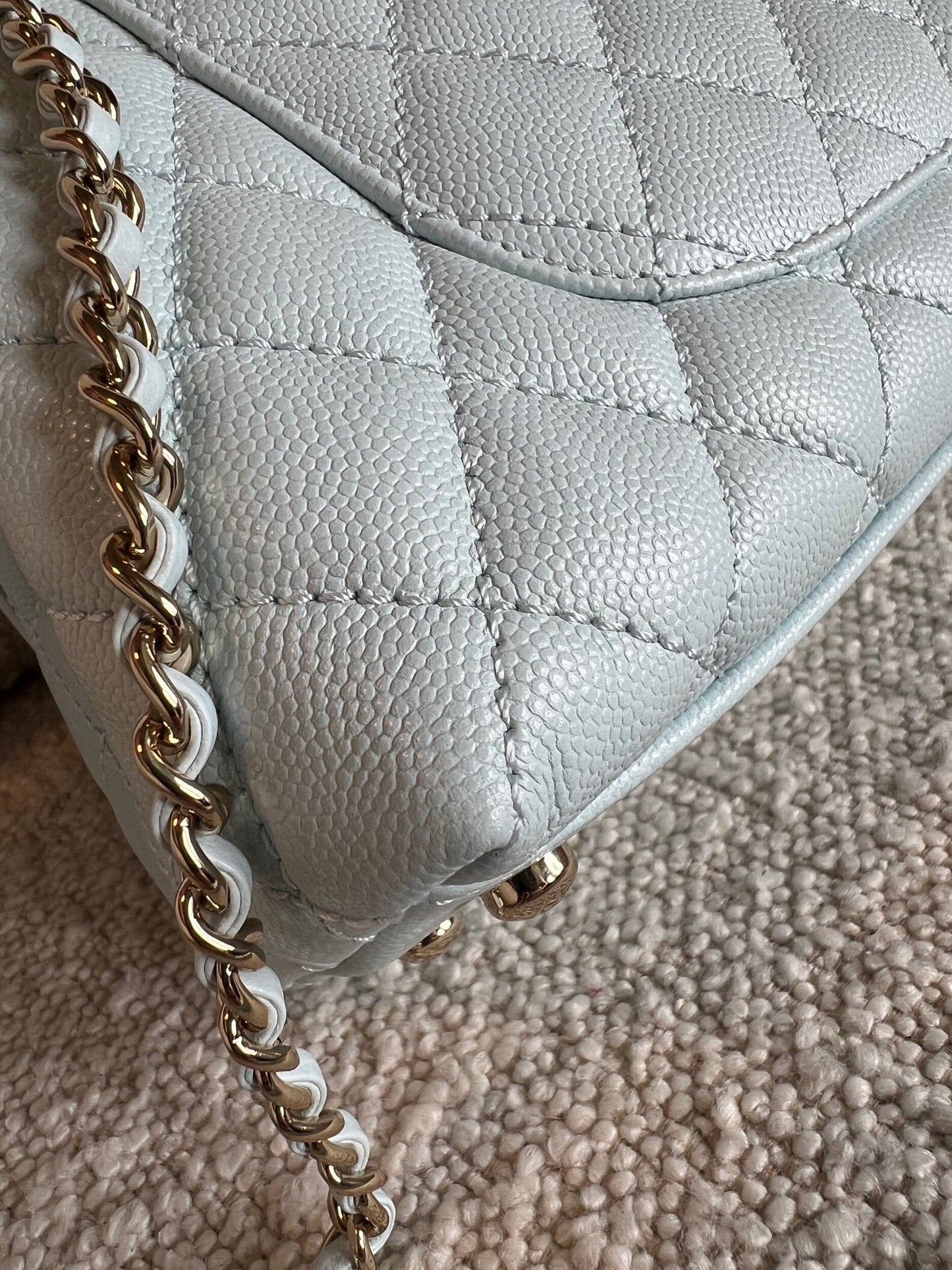 21K Light Blue Caviar Quilted Coco Handle Small LGHW