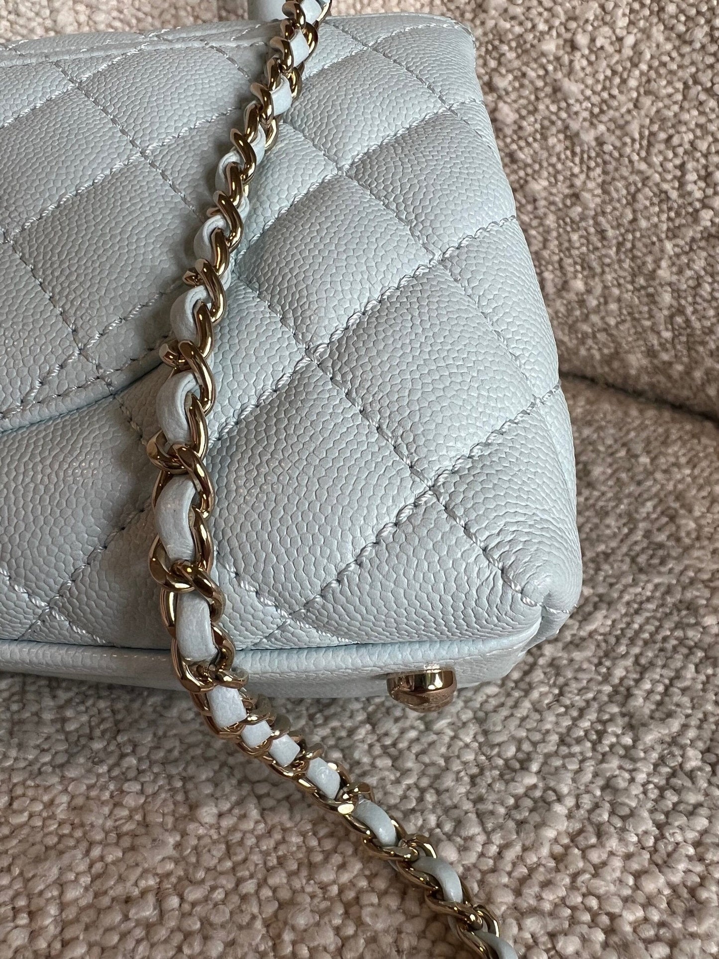 21K Light Blue Caviar Quilted Coco Handle Small LGHW