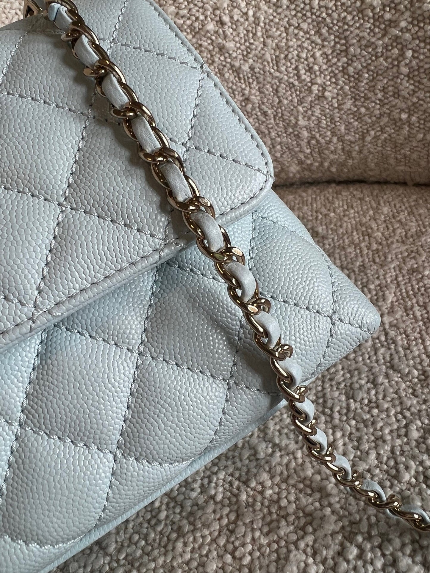 21K Light Blue Caviar Quilted Coco Handle Small LGHW