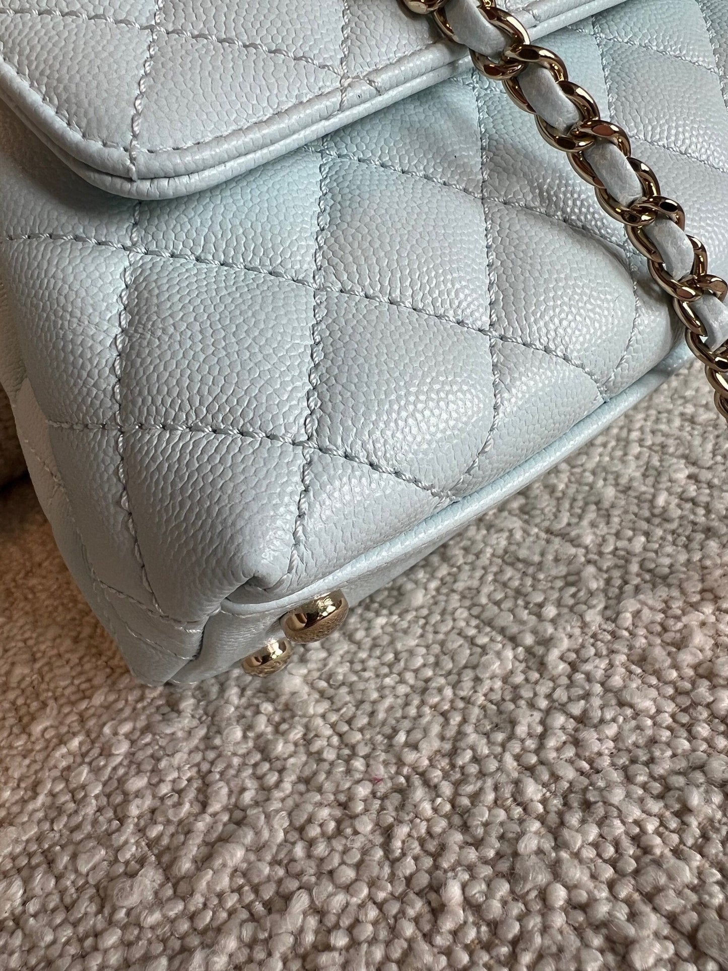 21K Light Blue Caviar Quilted Coco Handle Small LGHW