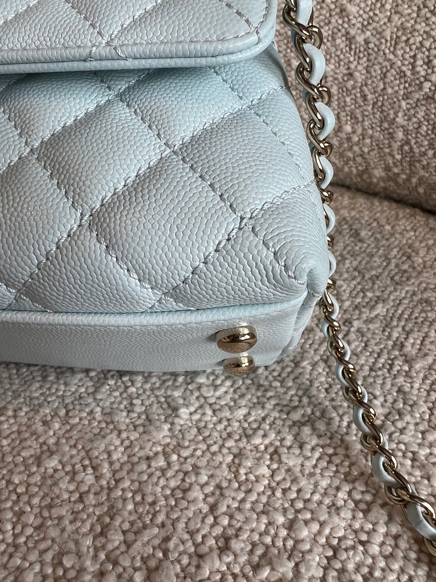 21K Light Blue Caviar Quilted Coco Handle Small LGHW
