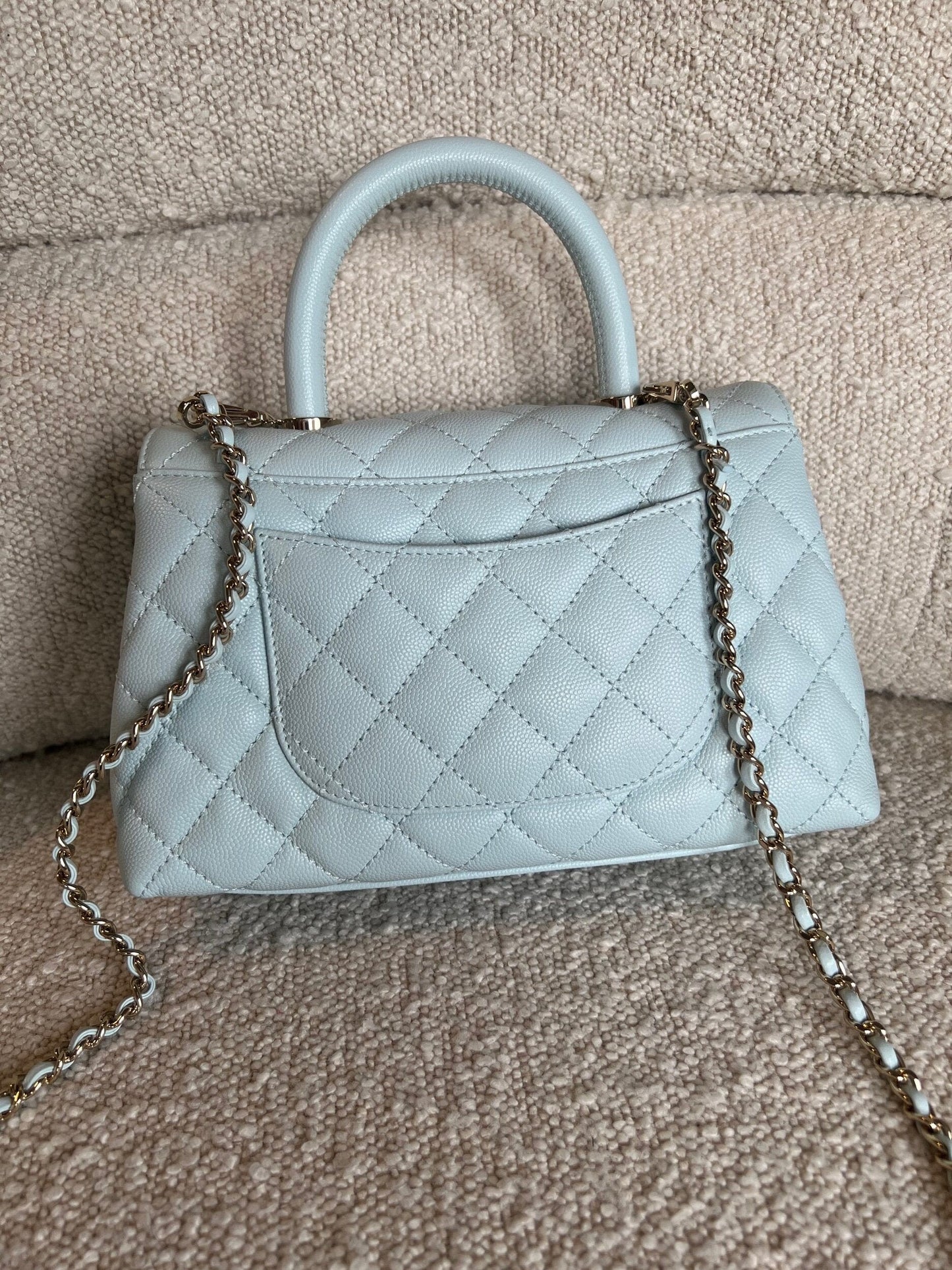 21K Light Blue Caviar Quilted Coco Handle Small LGHW