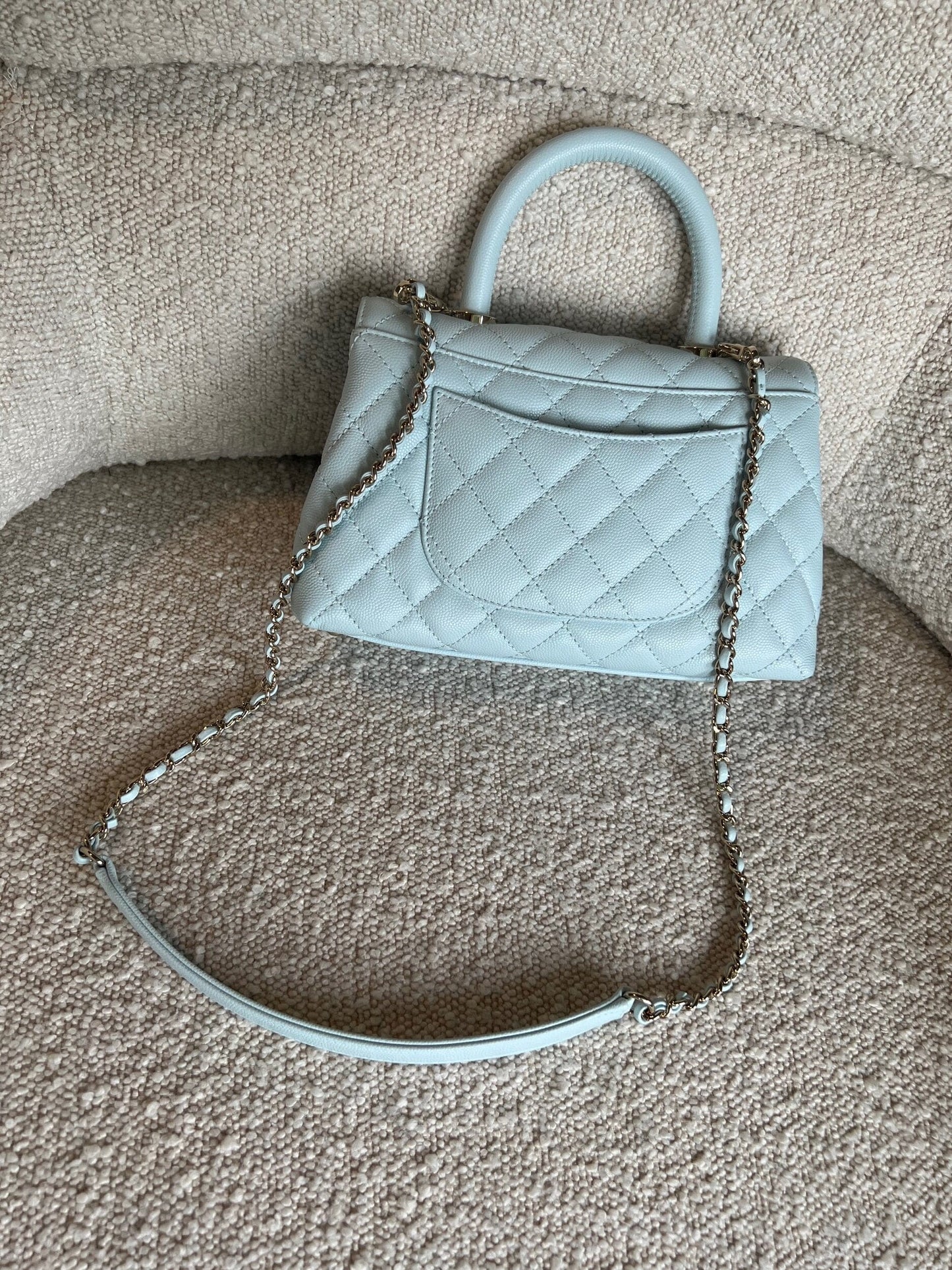 21K Light Blue Caviar Quilted Coco Handle Small LGHW