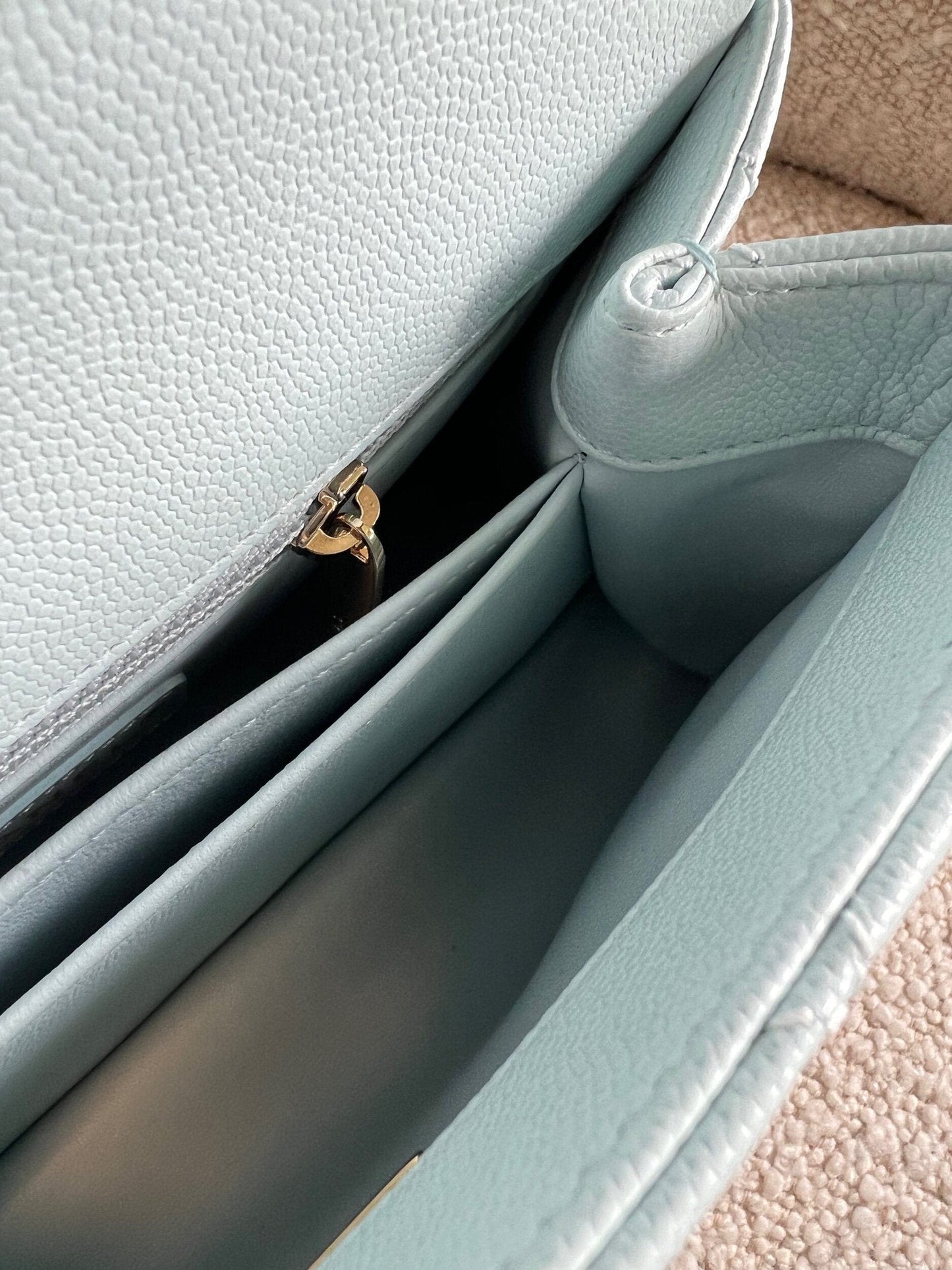 21K Light Blue Caviar Quilted Coco Handle Small LGHW