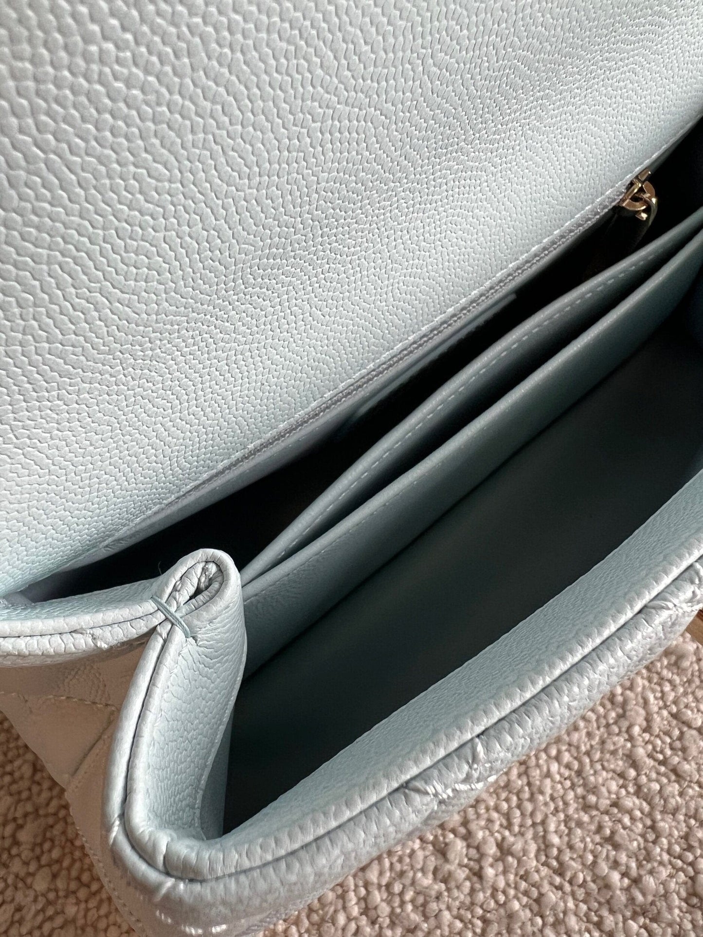 21K Light Blue Caviar Quilted Coco Handle Small LGHW