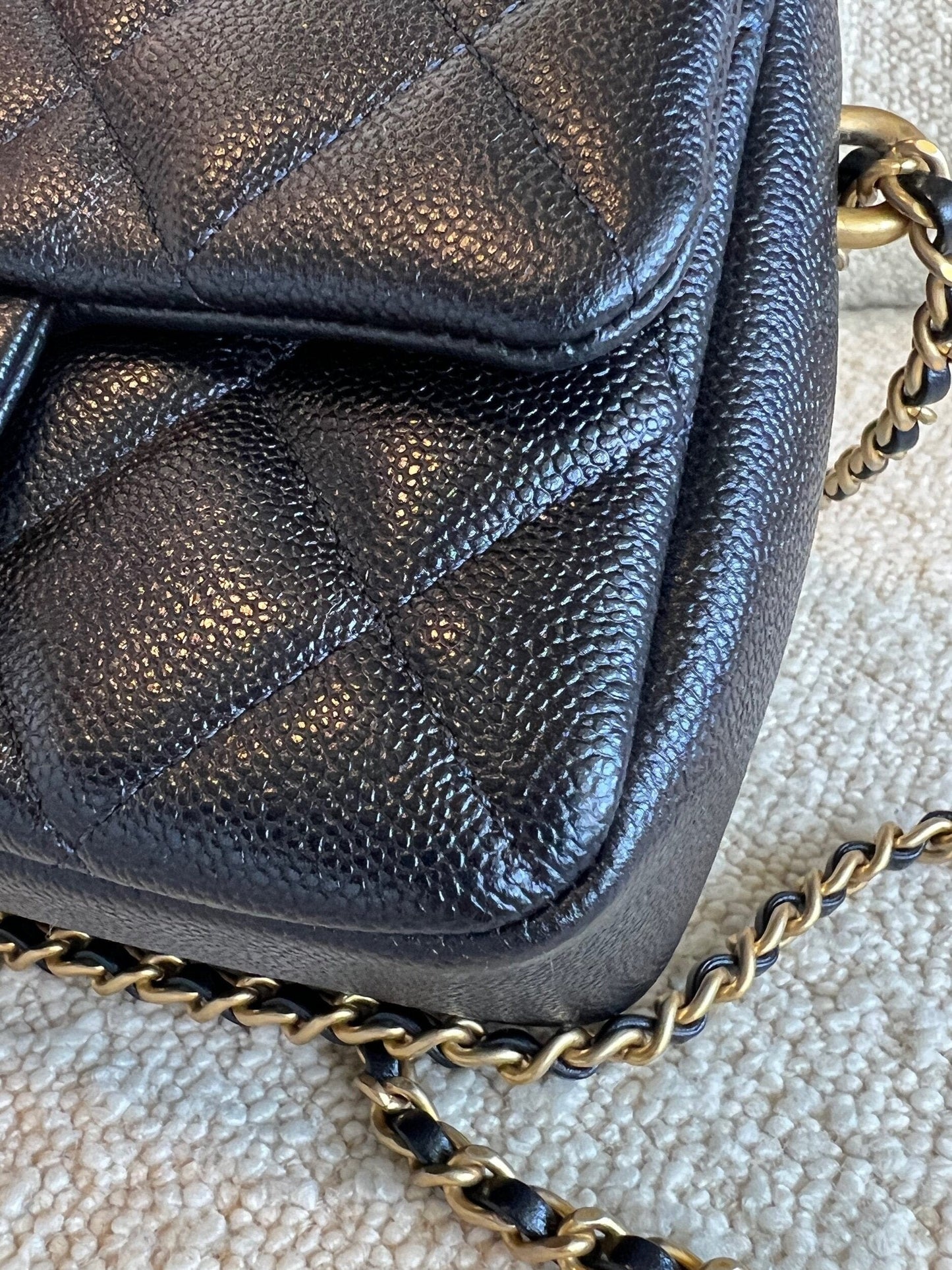 21K My Perfect Bag Iridescent Black Caviar Quilted AGHW