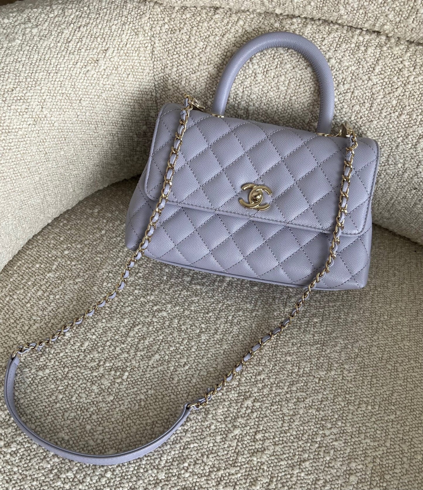 21K Quilted Coco Handle Lilac Caviar Small LGHW