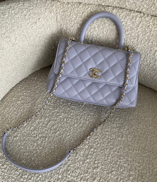 21K Quilted Coco Handle Lilac Caviar Small LGHW