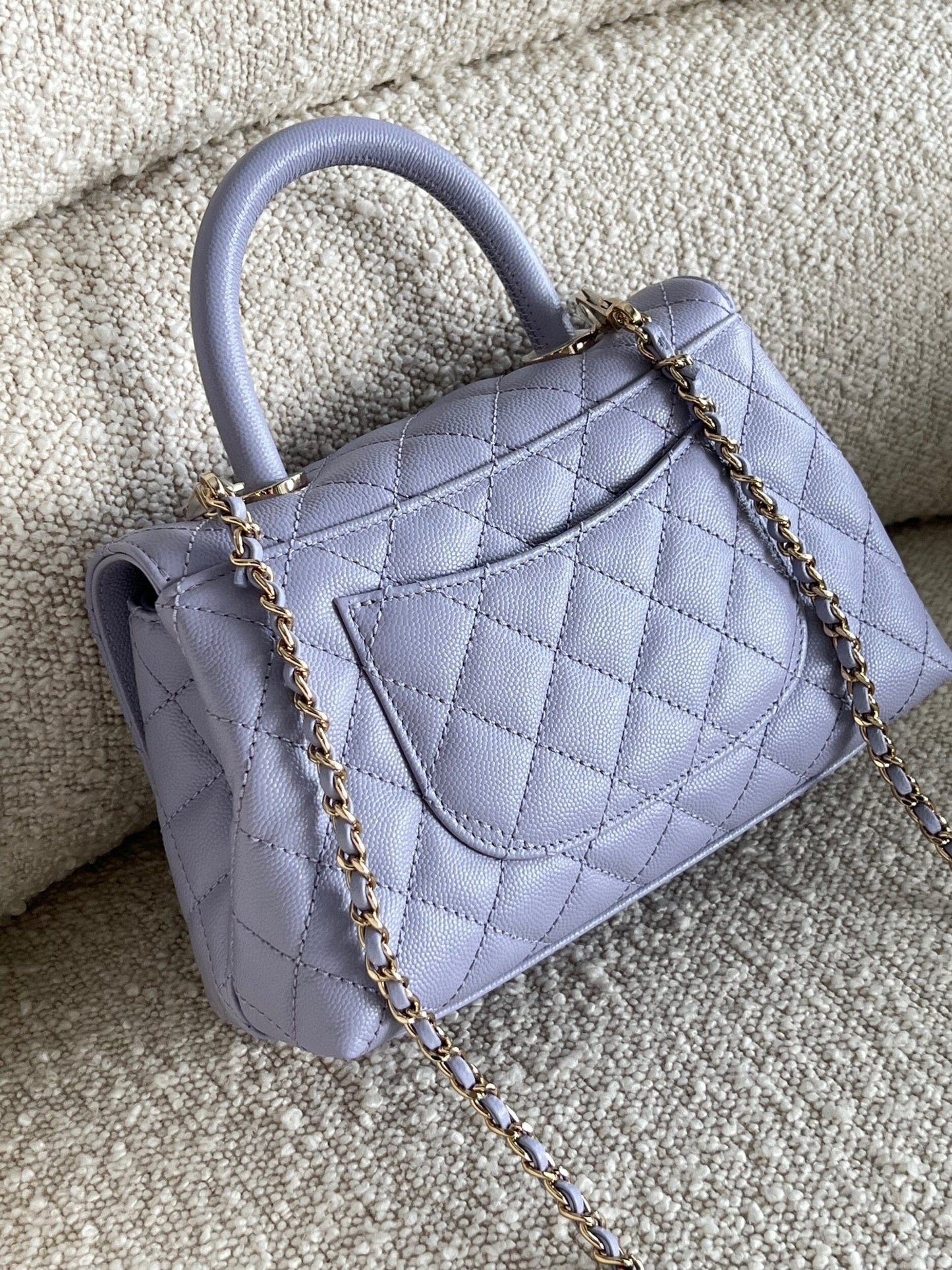 21K Quilted Coco Handle Lilac Caviar Small LGHW