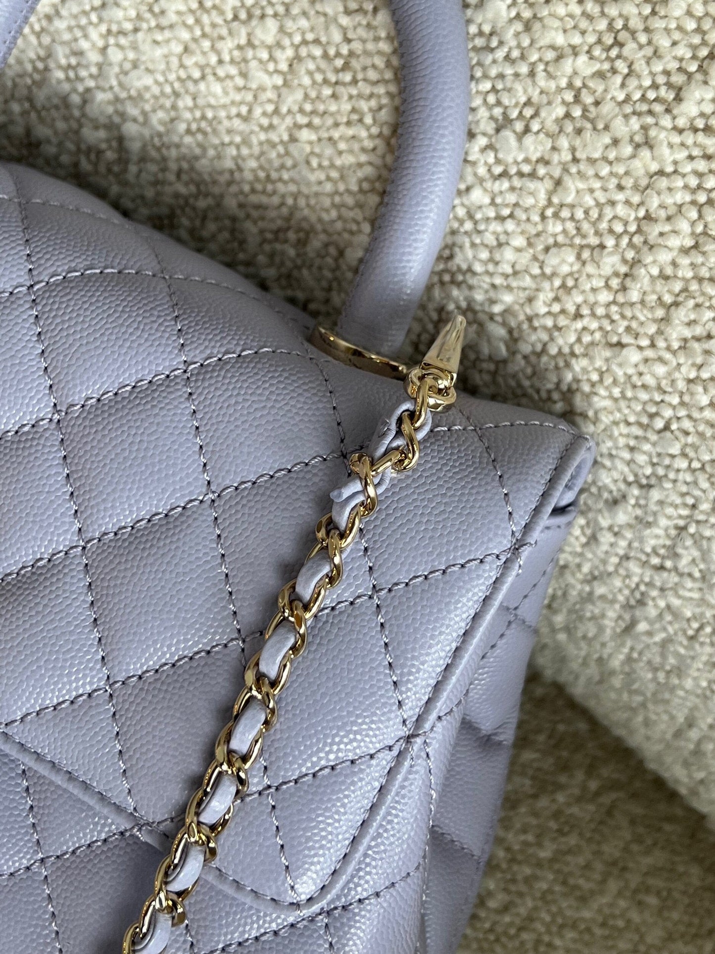 21K Quilted Coco Handle Lilac Caviar Small LGHW