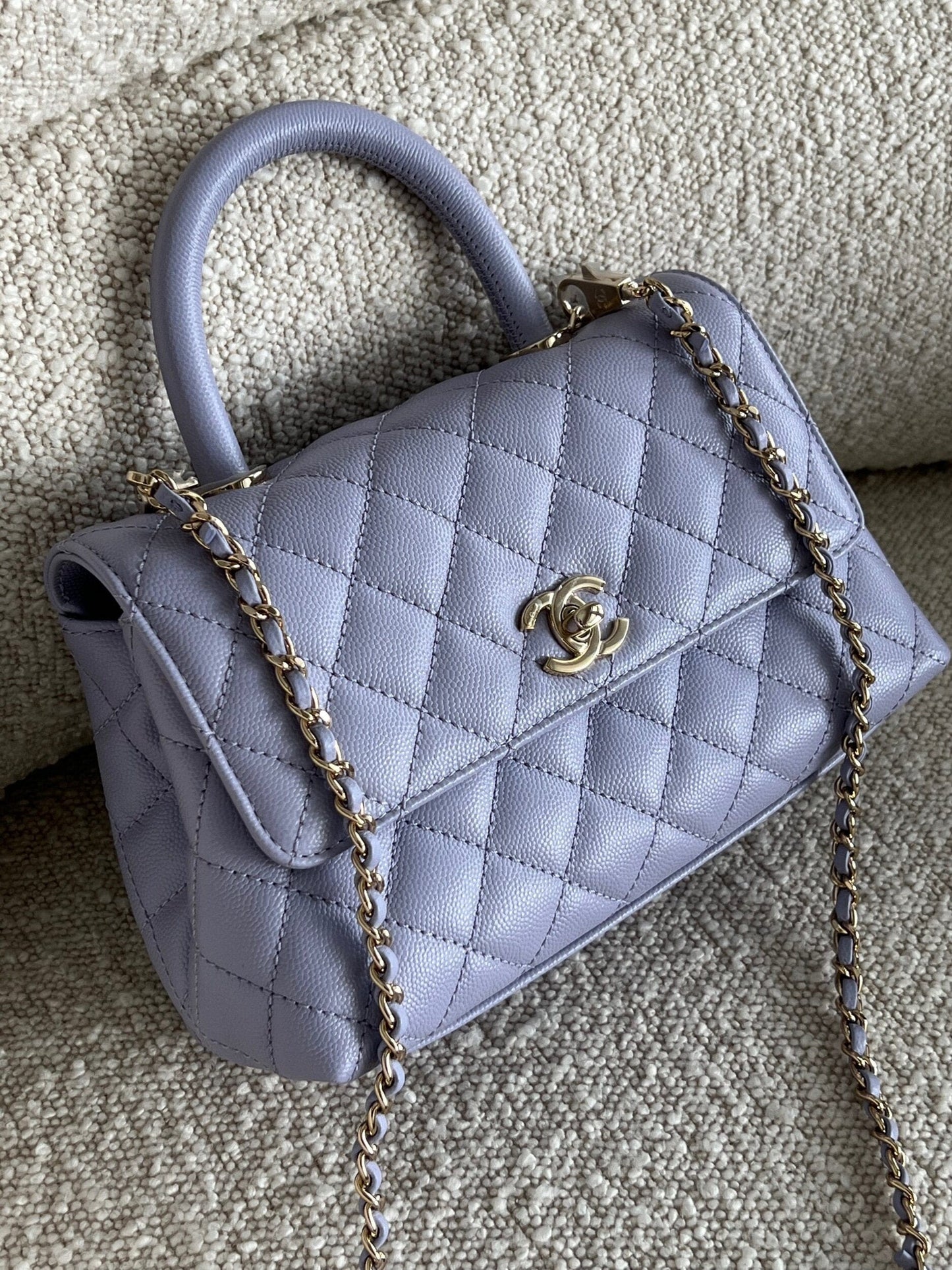 21K Quilted Coco Handle Lilac Caviar Small LGHW